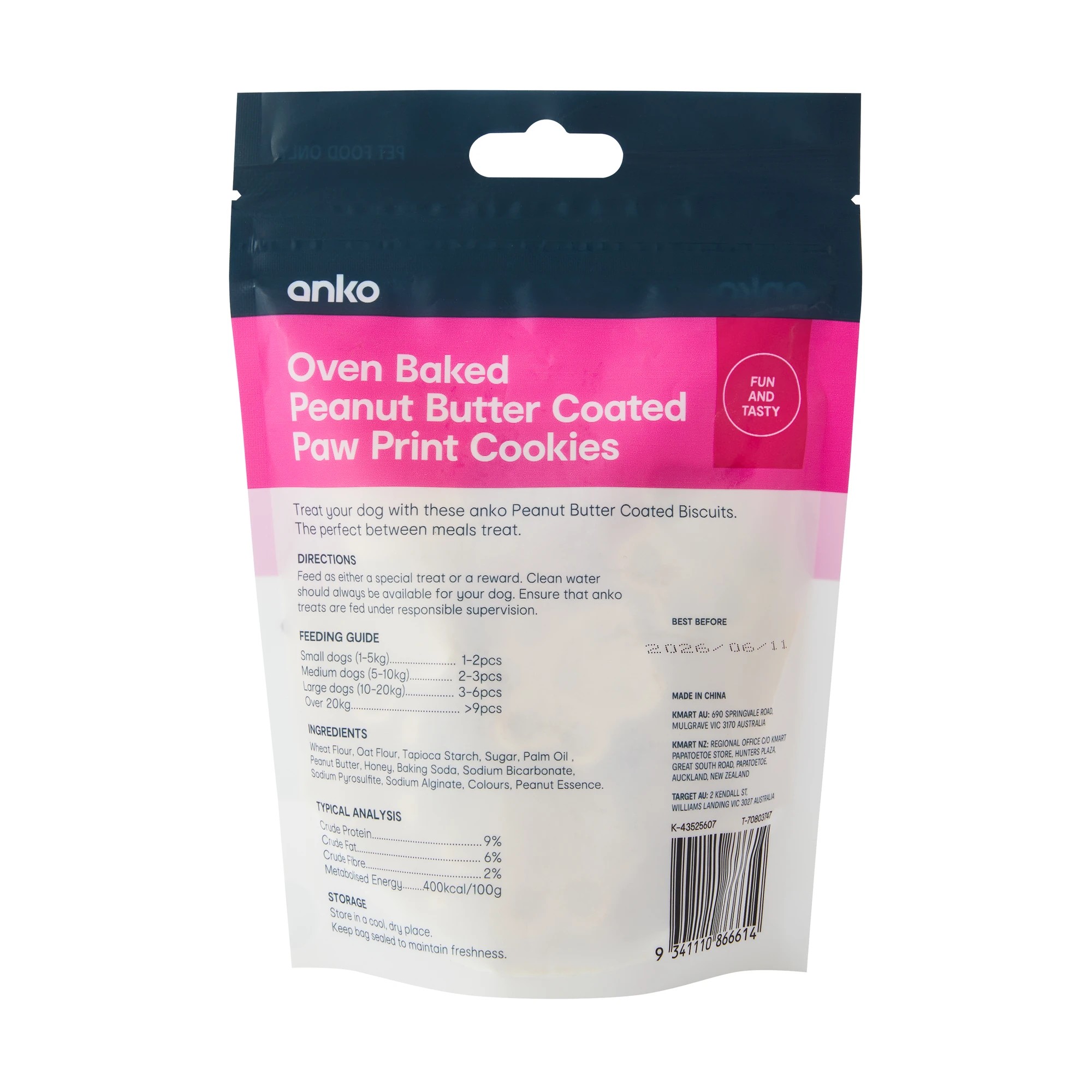 3 Pet Treat Paw Print Cookies Peanut Butter, 3 of 3