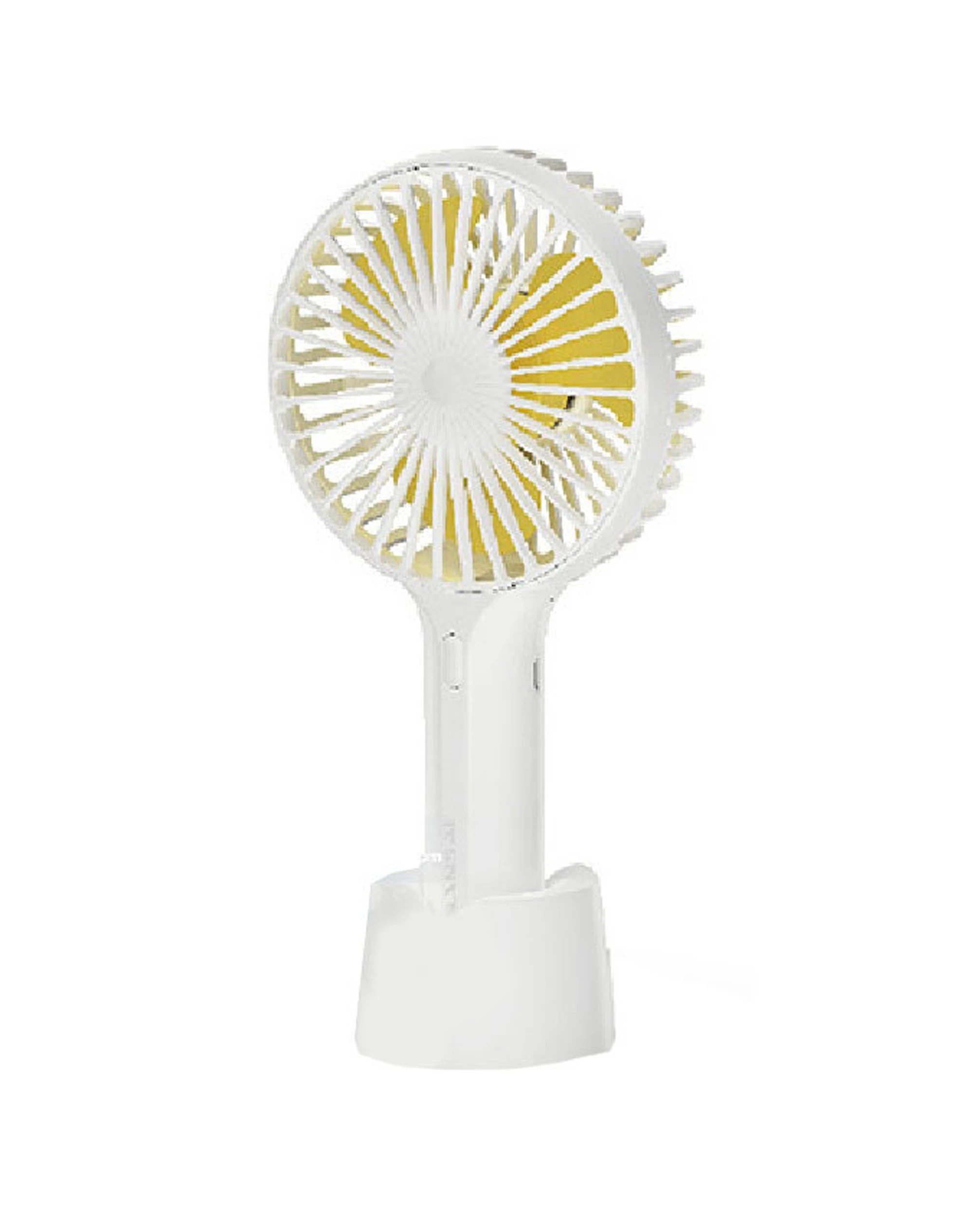 3 SANSAI Portable USB Rechargeable Fan 22x10cm Handheld 3 Speed 1800mAh With Base - White, 3 of 3