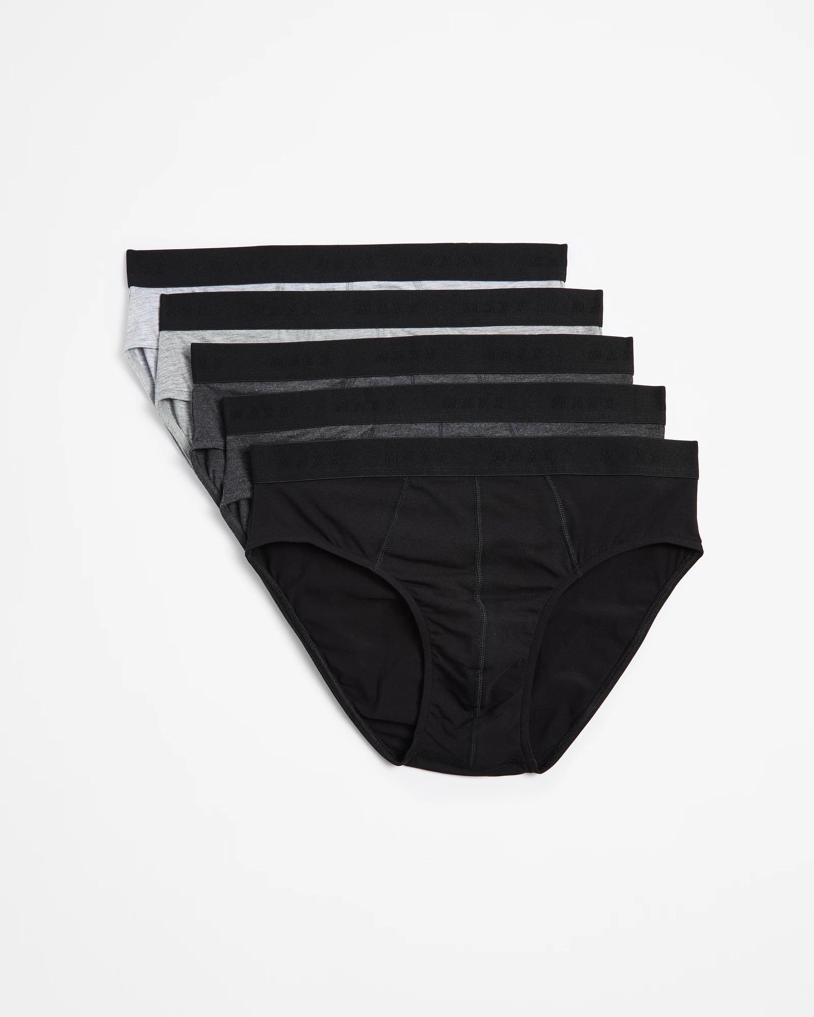 1 Australian Cotton Blend 5 Pack Hipster Briefs - Maxx GREYS, 1 of 4