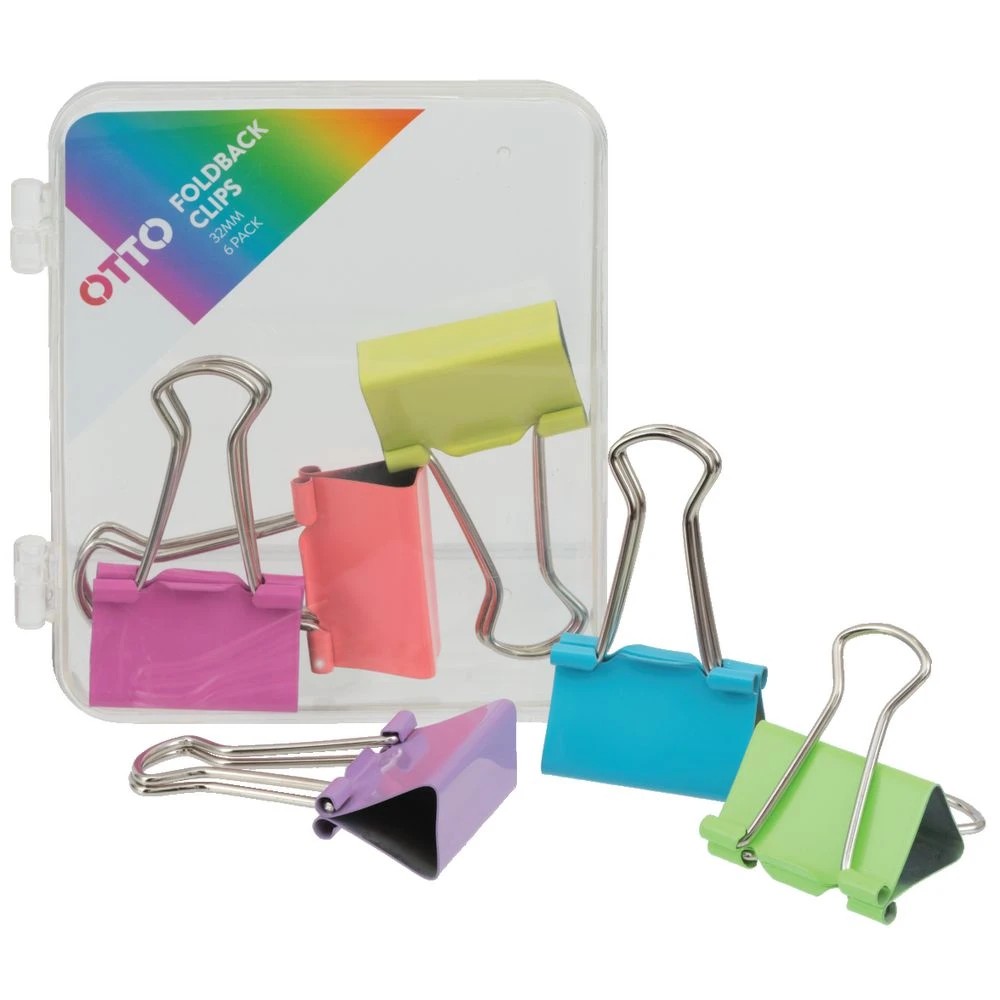 2 Otto Foldback Clips 32mm Assorted 6 Pack, 2 of 3