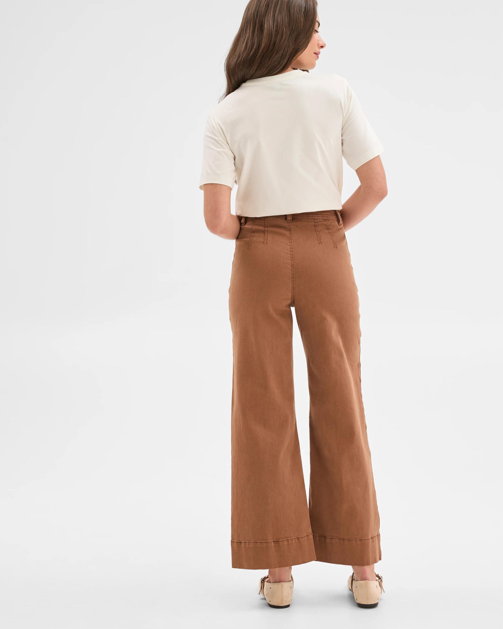 6 Target Petites Petites Australian Cotton Blend Stretch Twill Wide Leg Pants PARTRIDGE, 6 of 6