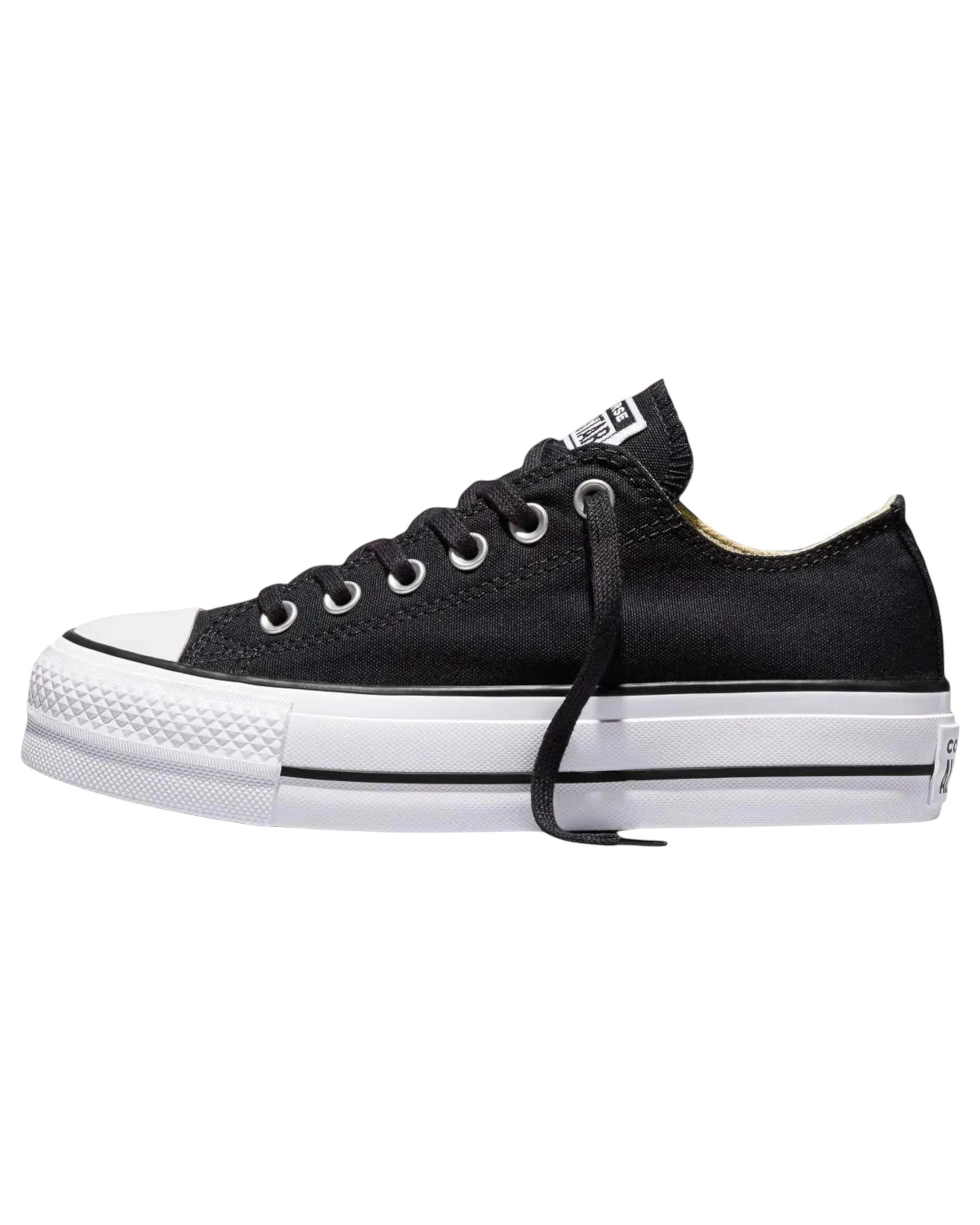 3 Converse Womens Chuck Taylor All Star Canvas Lift Low Top Sneaker BLACK/WHITE, 3 of 7