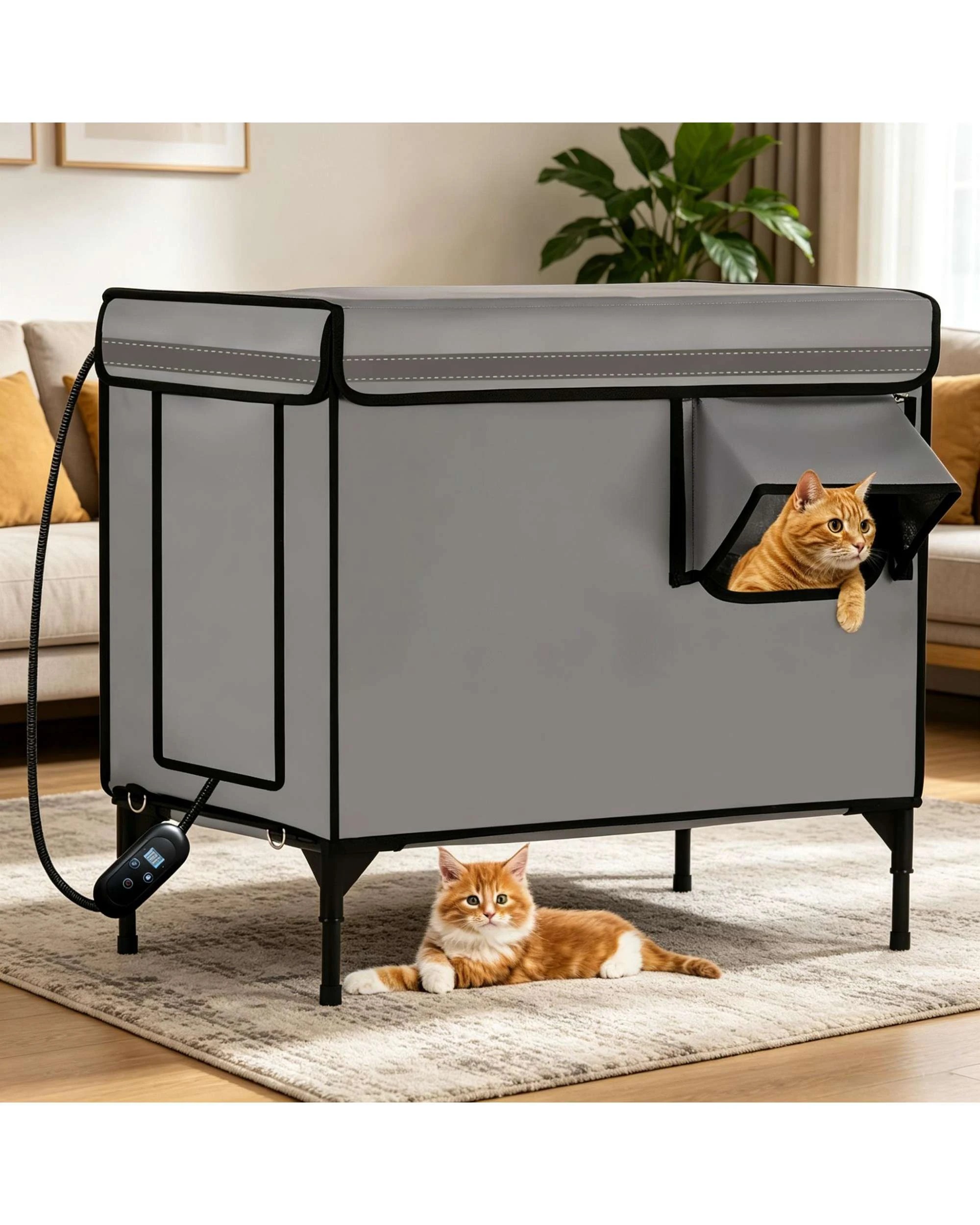 5 Advwin Cat House Pet House with Pet Heating Pad, 5 of 8