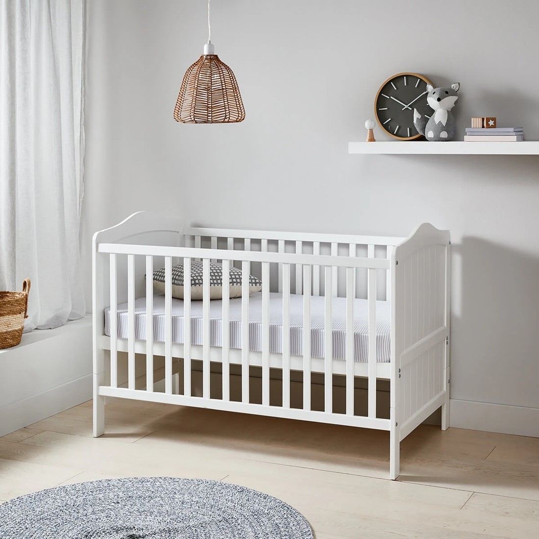 3 2-in-1 Wooden Cot - White, 3 of 11