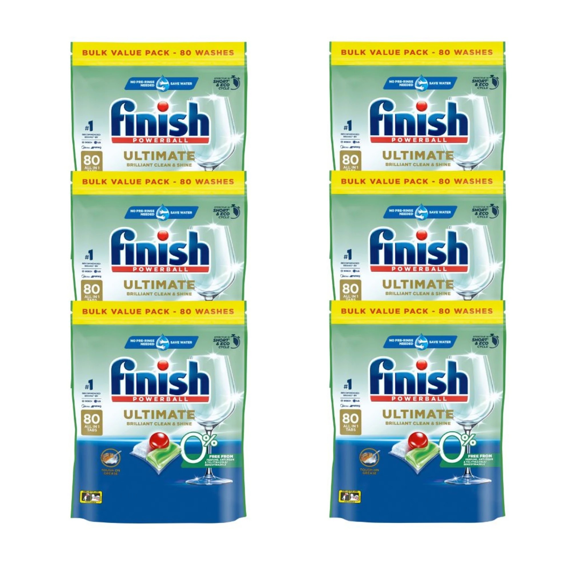 1 Finish Powerball Ultimate 0Frag Dish Caps Pk80 x6, 1 of 2