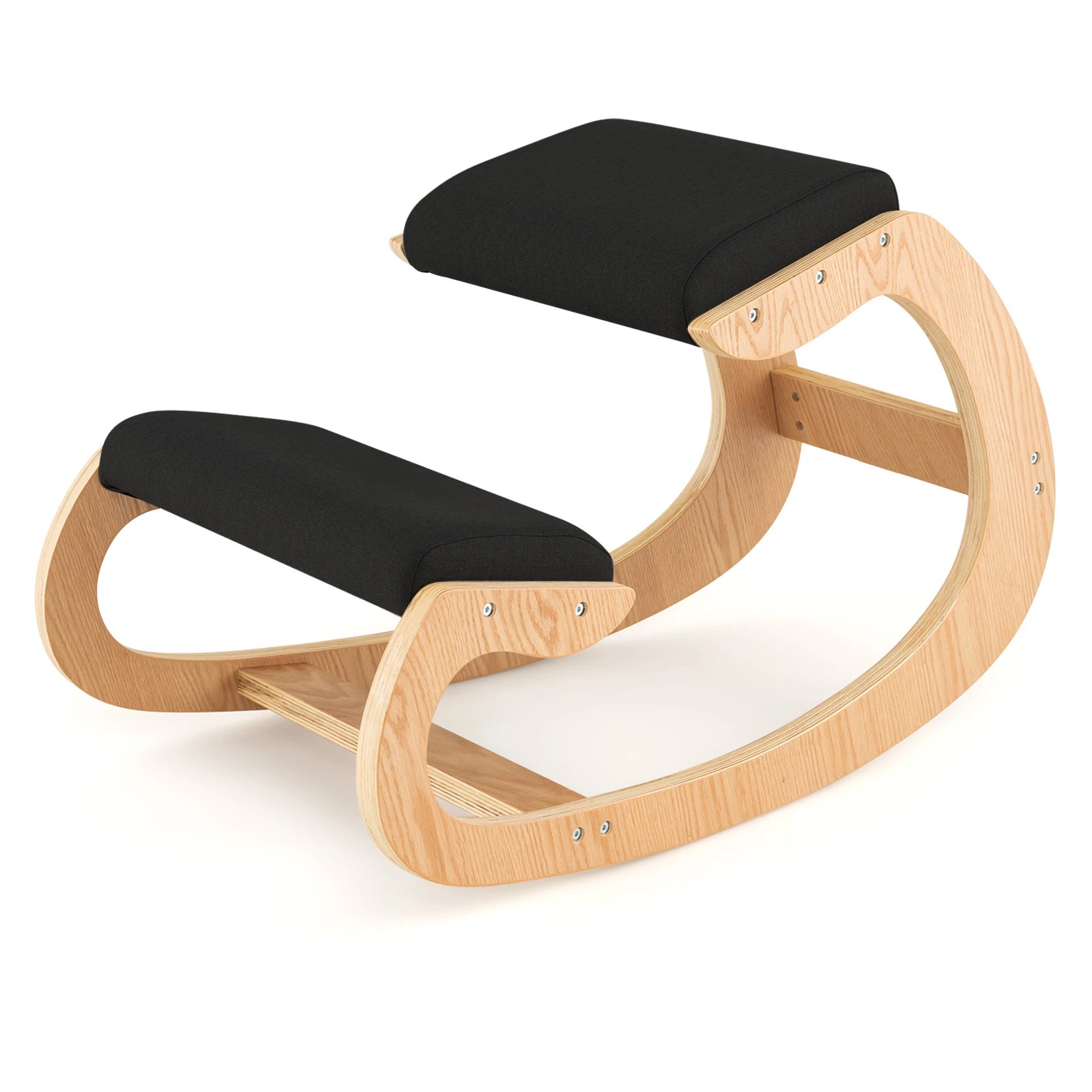 1 Costway Ergonomic Kneeling Chair Home Office Chair Bentwood Frame Work Stool, 1 of 3