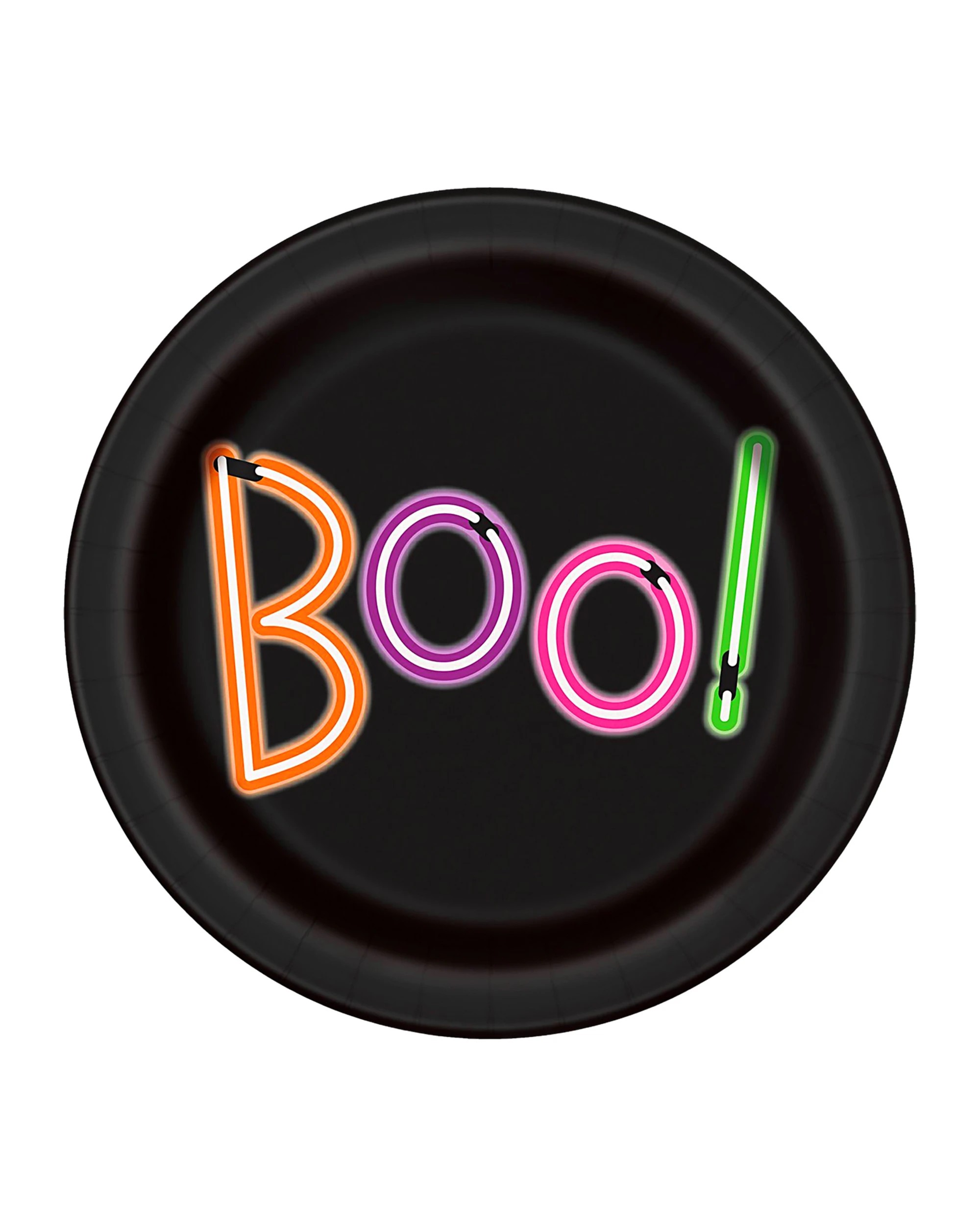 1 Meteor Halloween Neon Lights Small Paper Plates Pack of 8 - Multi, 1 of 1