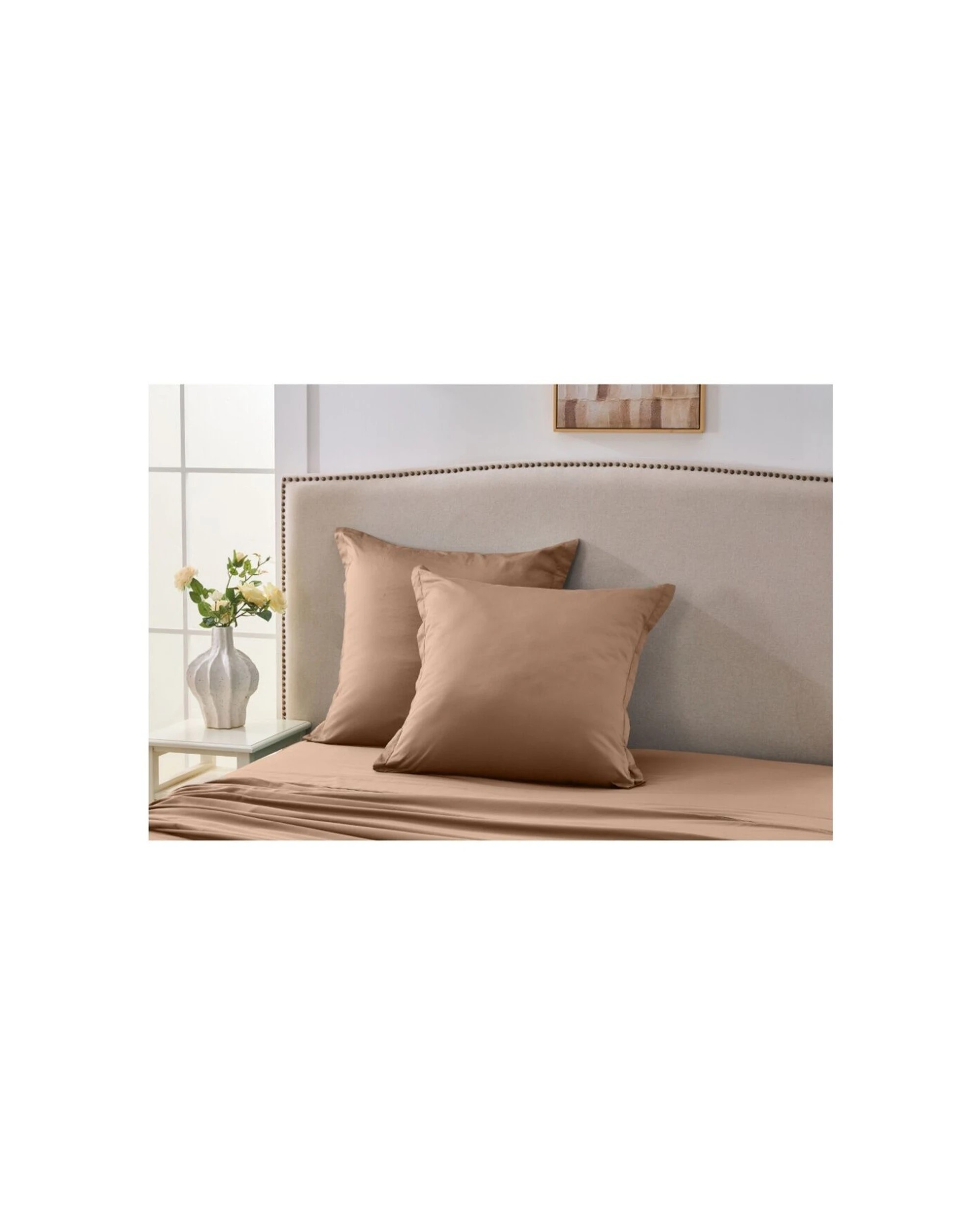 5 Grosvenor House Egyptian Cotton Tailored European Pillowcase Clay 2PK 500TC - Brown, 5 of 5