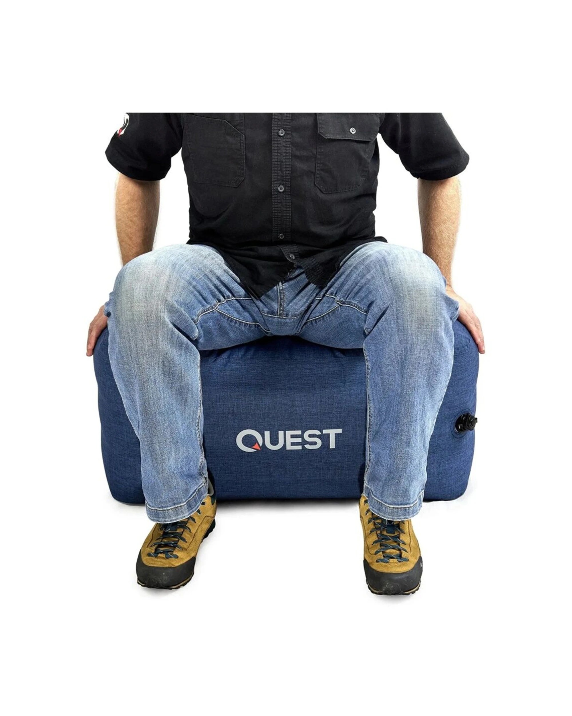 2 Quest Outdoors Air Foot Stool Inflatable Water-Resistant Cover Boston Valve - Blue, 2 of 6
