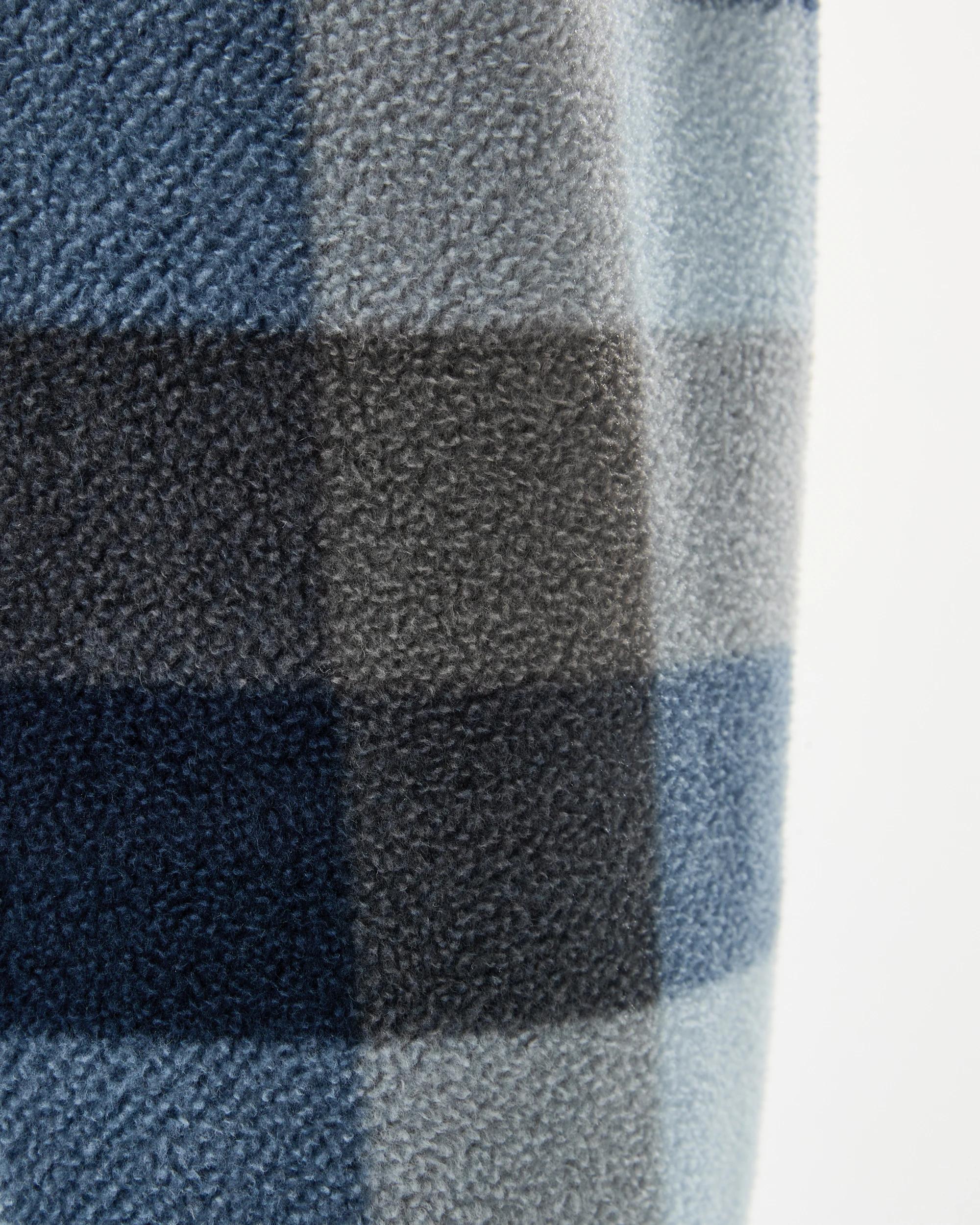 7 Long Sleeve Fleece Pyjama Set Gry Check, 7 of 7