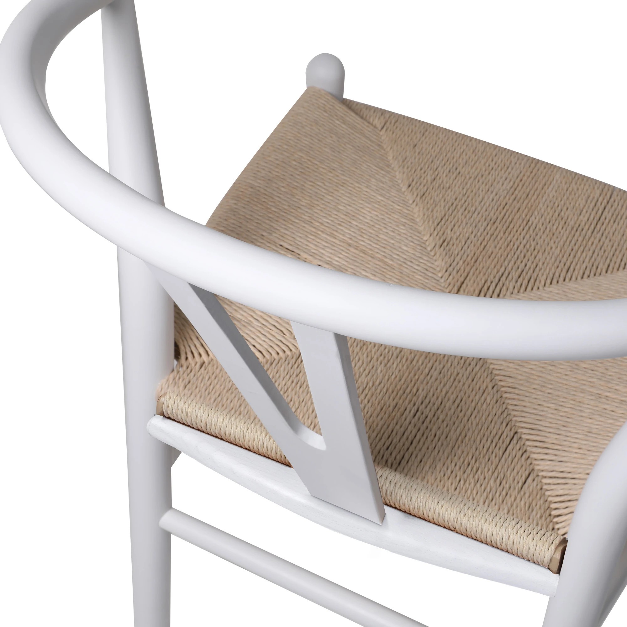 5 Levede 8Pcs Replica Hans Wegner Dining Chairs - White - White, 5 of 8