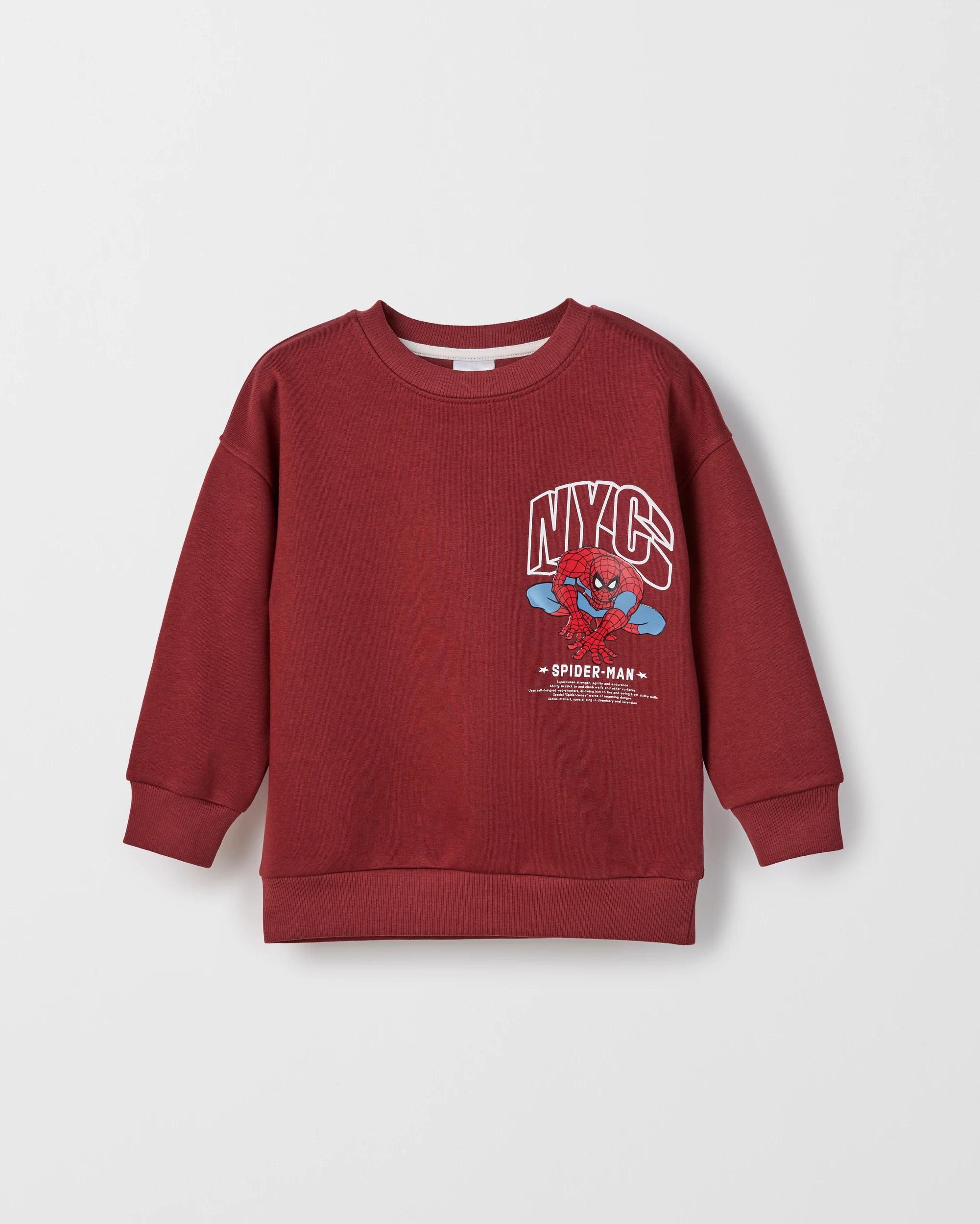 1 Spider-Man Australian Cotton Blend Jumper RED, 1 of 3