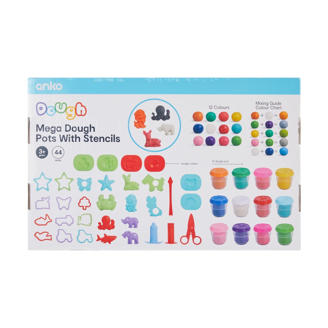 6 44 Piece Mega Dough Pots with Stencils, 6 of 6