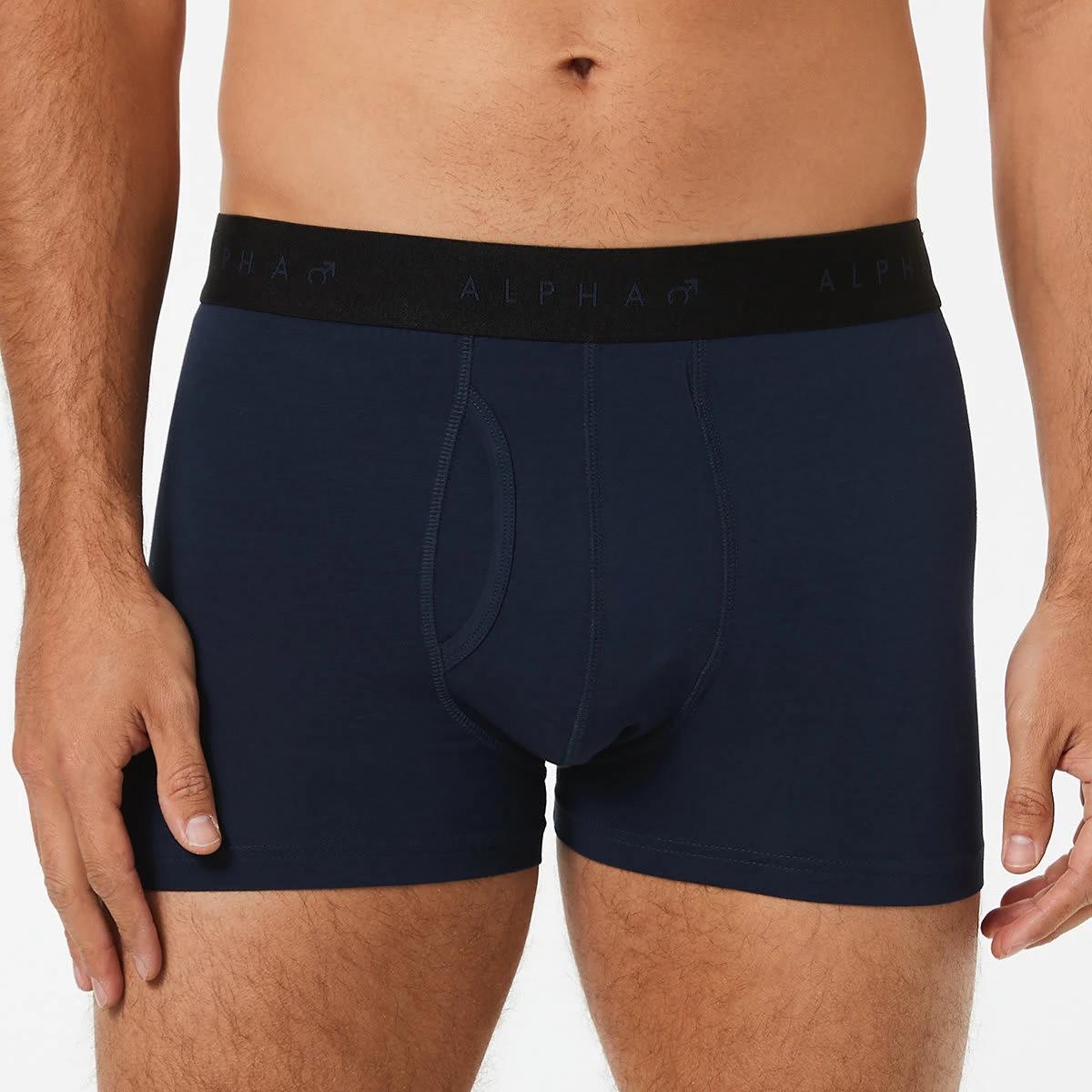 2 3 Pack Fly Front Plain Trunks Blues, 2 of 8