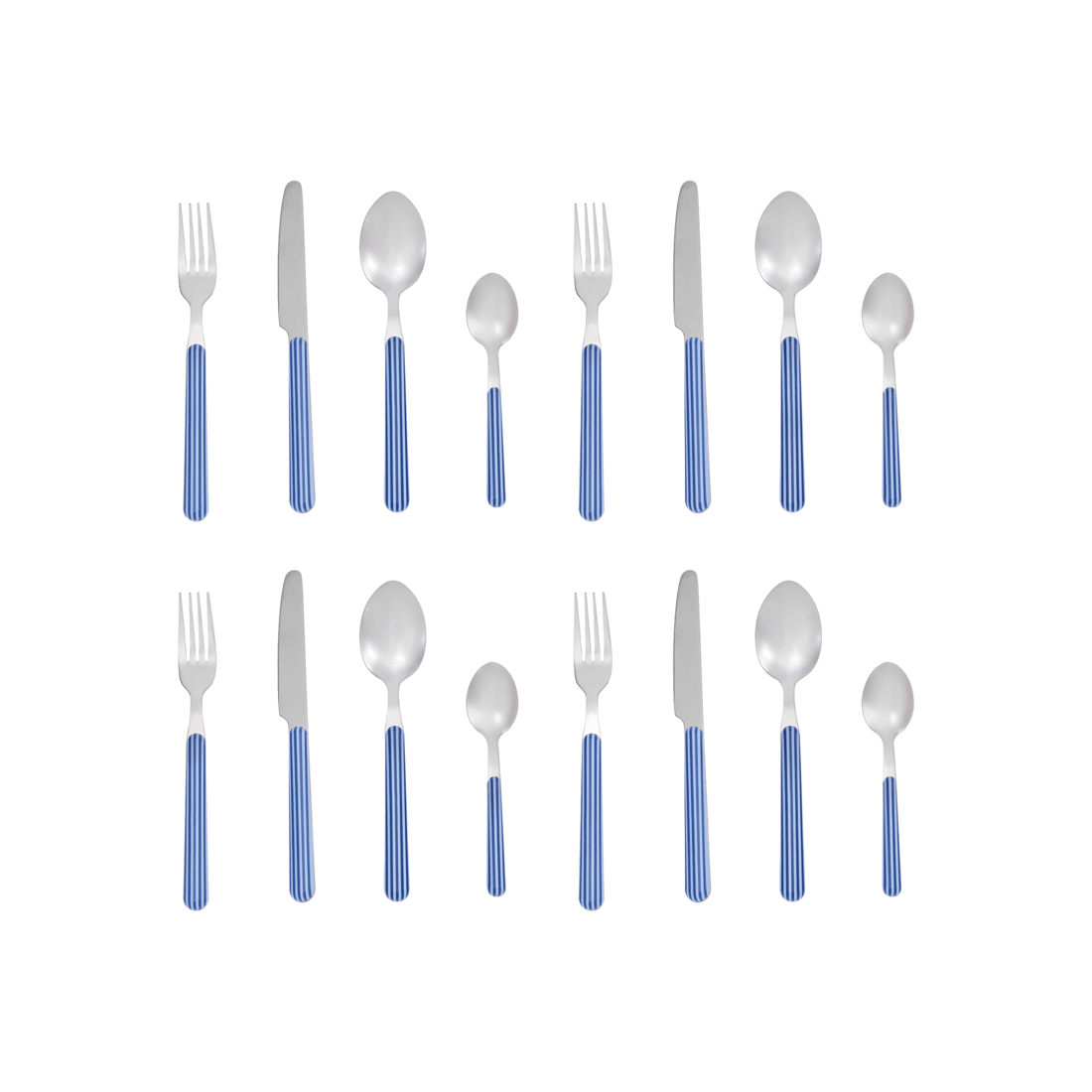 4 16 Piece Blue Stripe Cutlery Set, 4 of 5