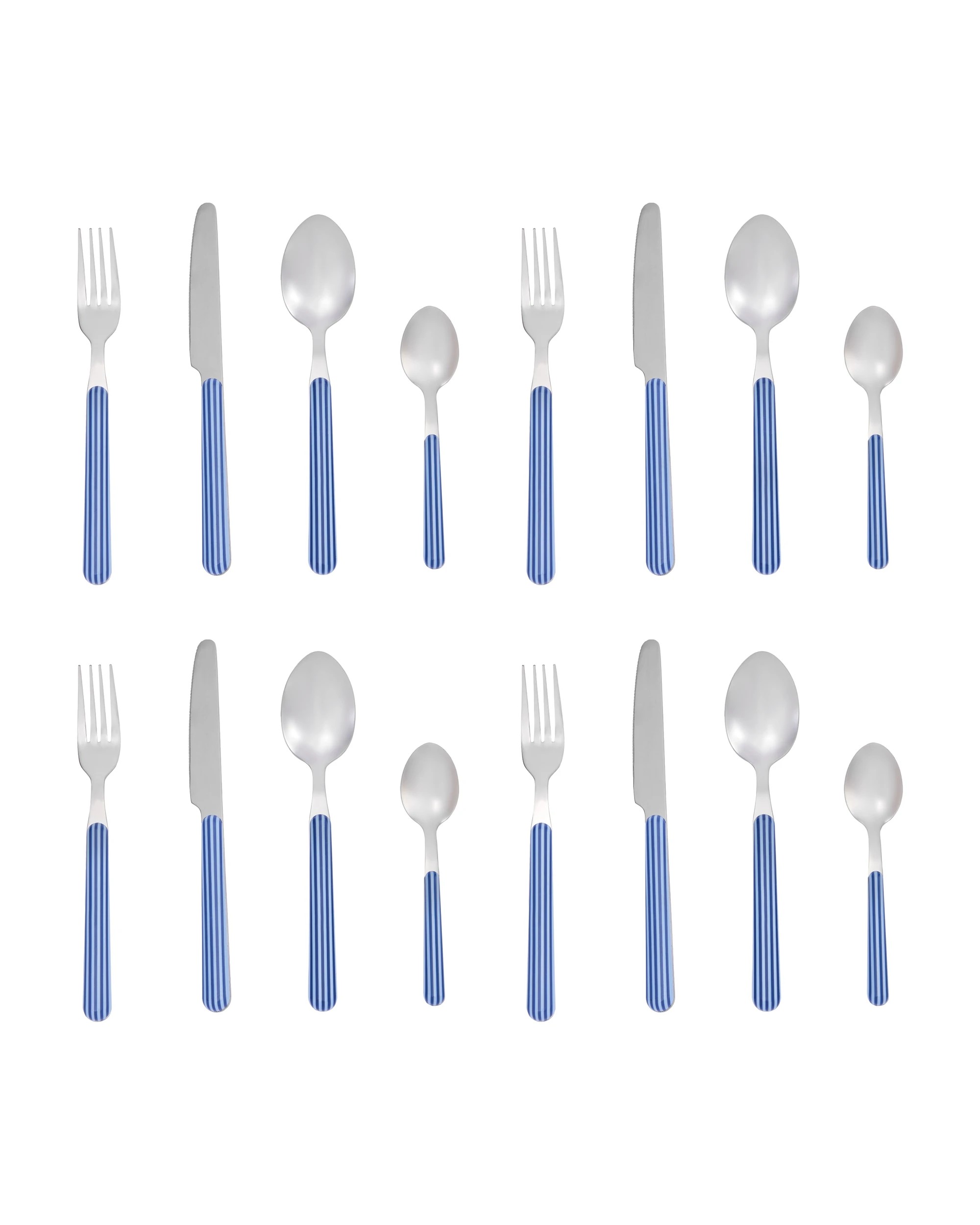 4 16 Piece Blue Stripe Cutlery Set, 4 of 5