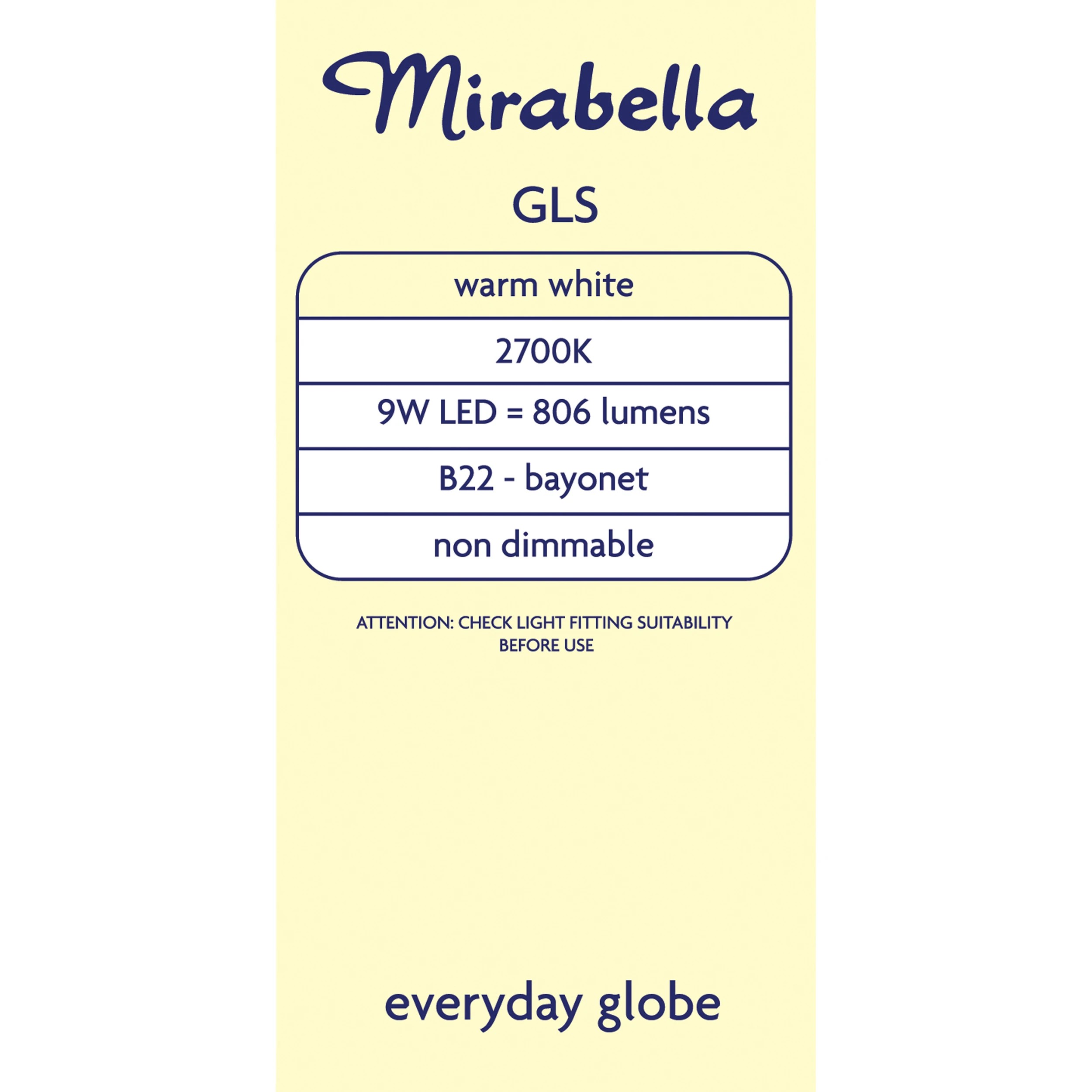 4 Mirabella LED GLS BC Warm White 9W, 4 of 6