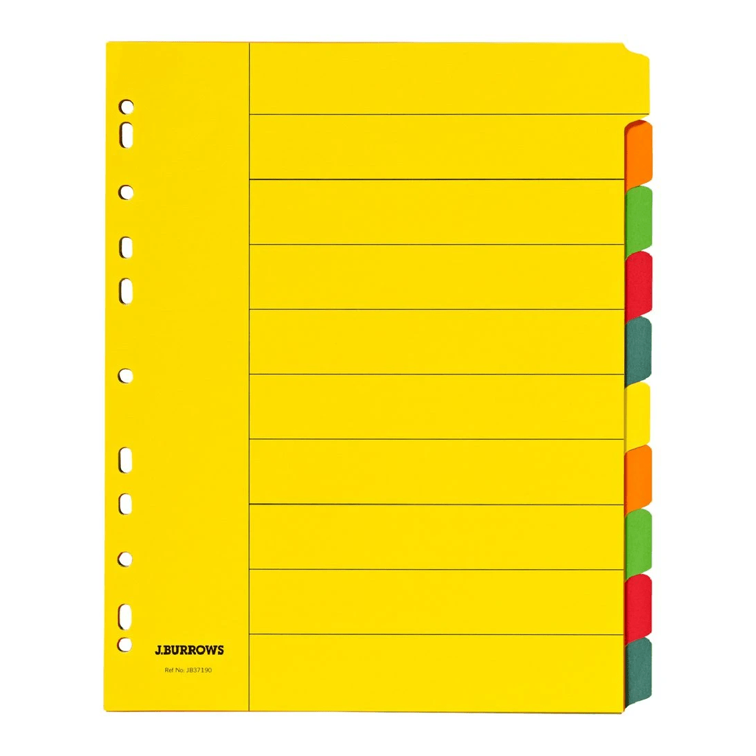 2 J.Burrows A4 10 Tab Dividers Extra Wide Manilla, 2 of 3