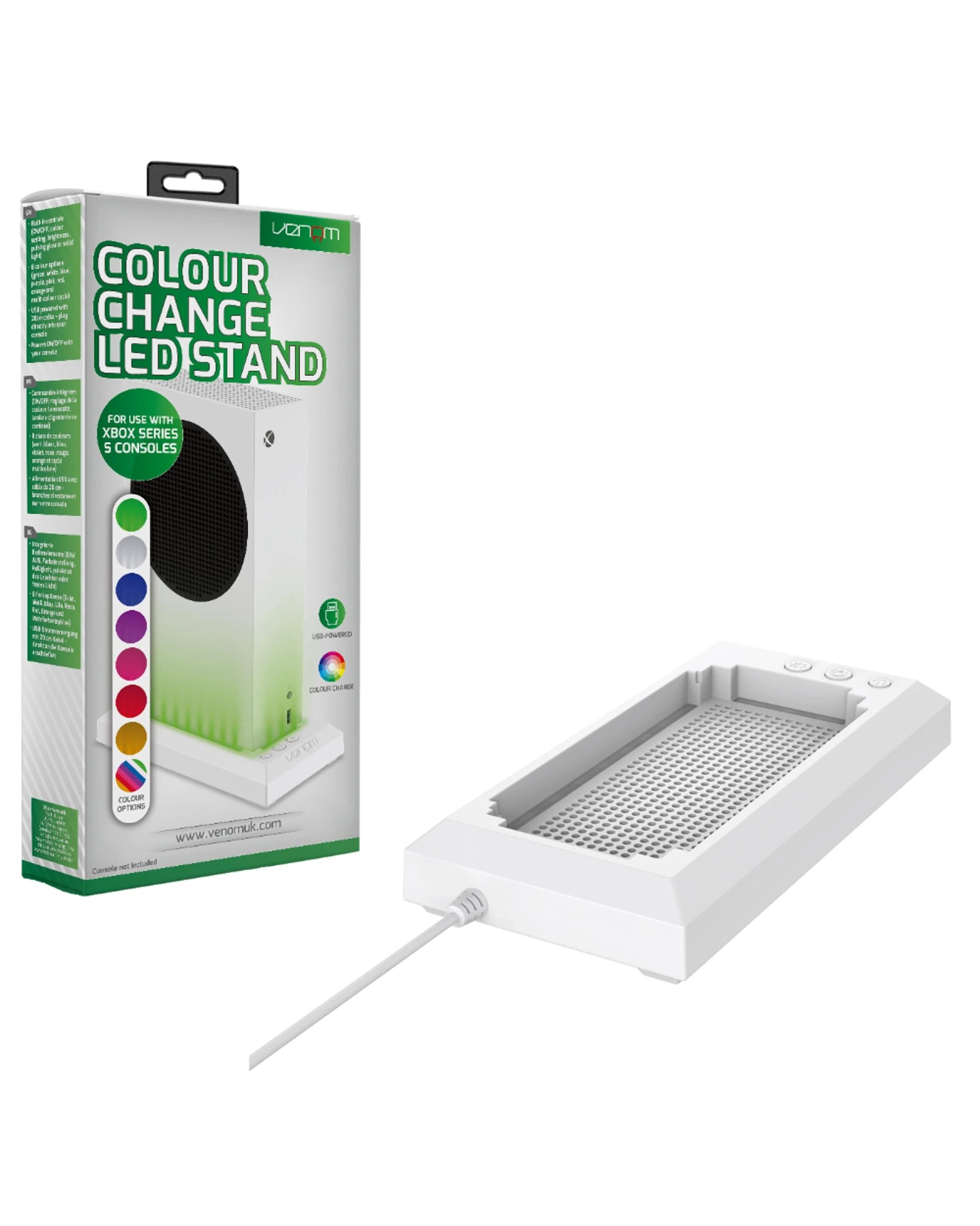 1 Venom Gaming Colour Change LED Stand for Xbox Series S - White, 1 of 7