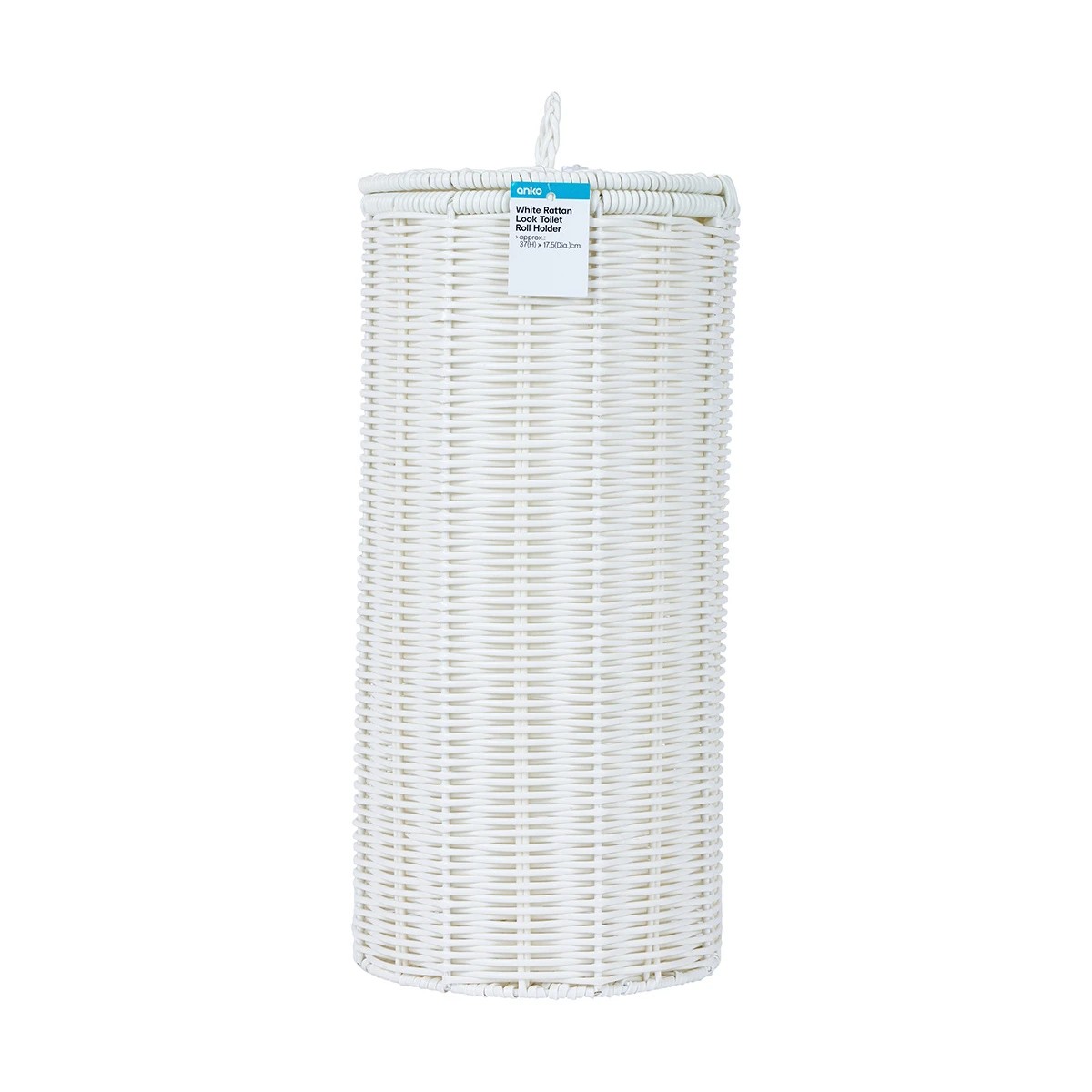8 White Rattan Look Toilet Roll Holder, 8 of 8