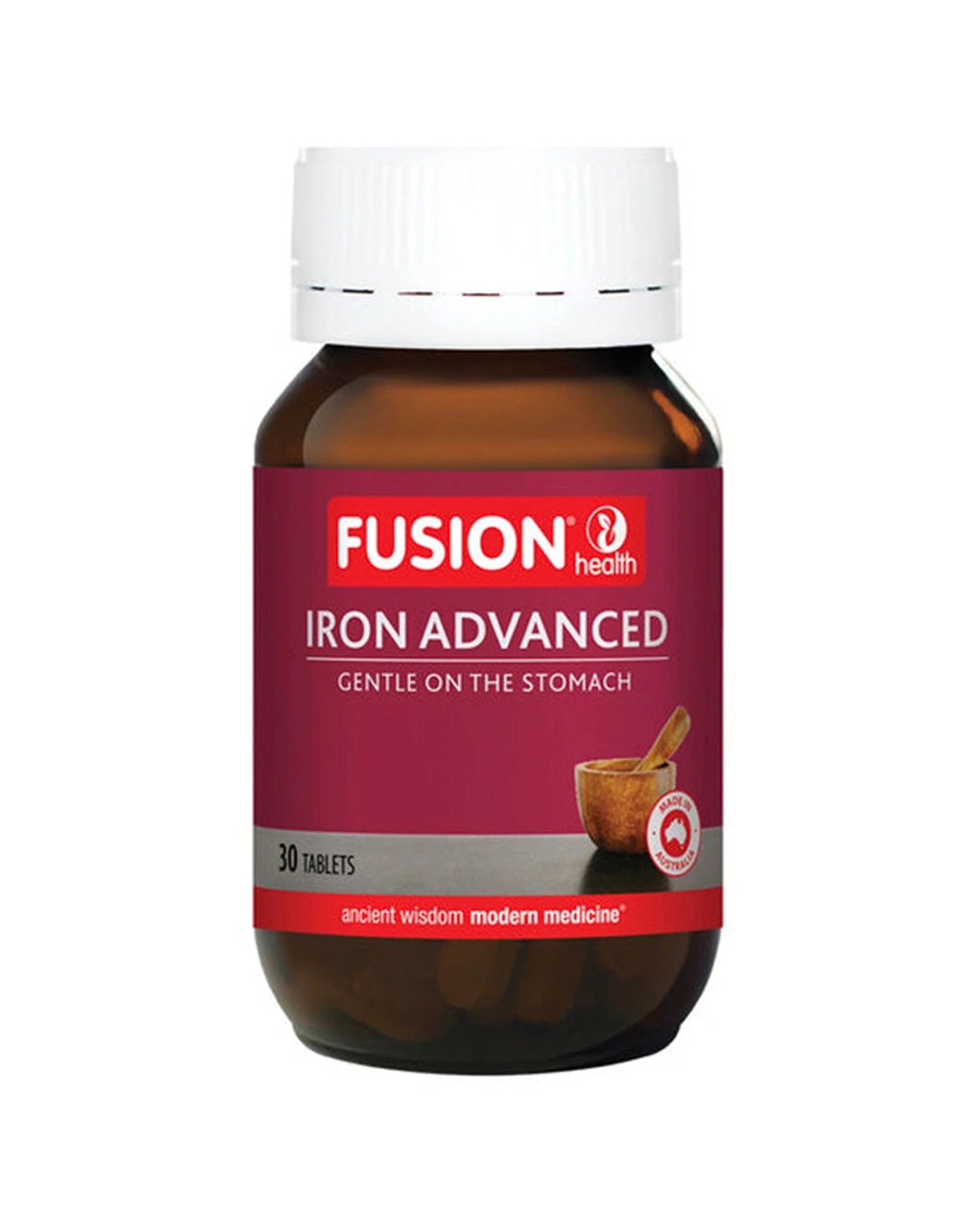 1 Fusion 30pc Iron Advanced Tablets With Vitamins Folic Acid Supplement, 1 of 1