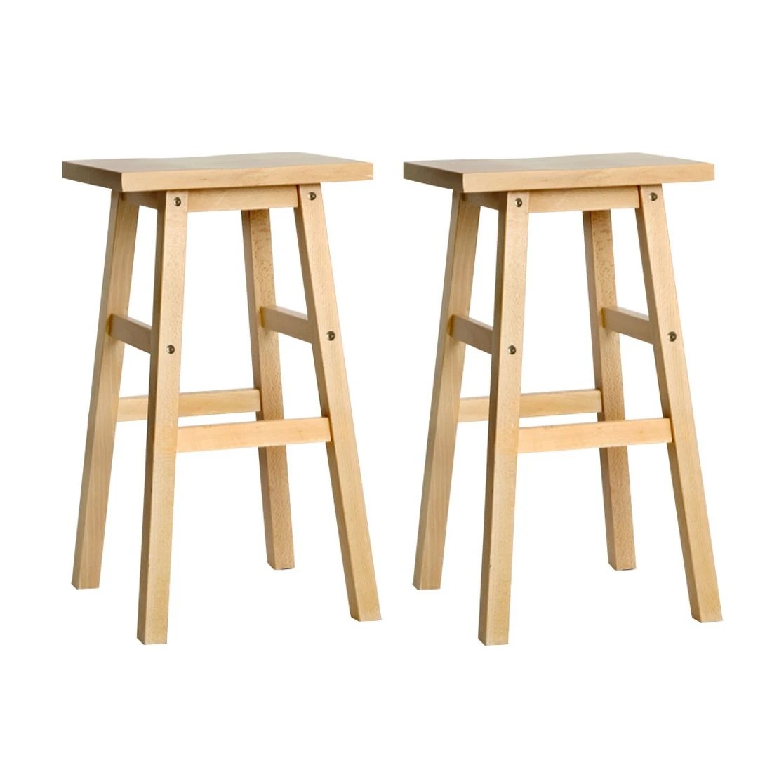 1 Artiss 2x Bar Stools Kitchen Chairs - Brown, 1 of 7