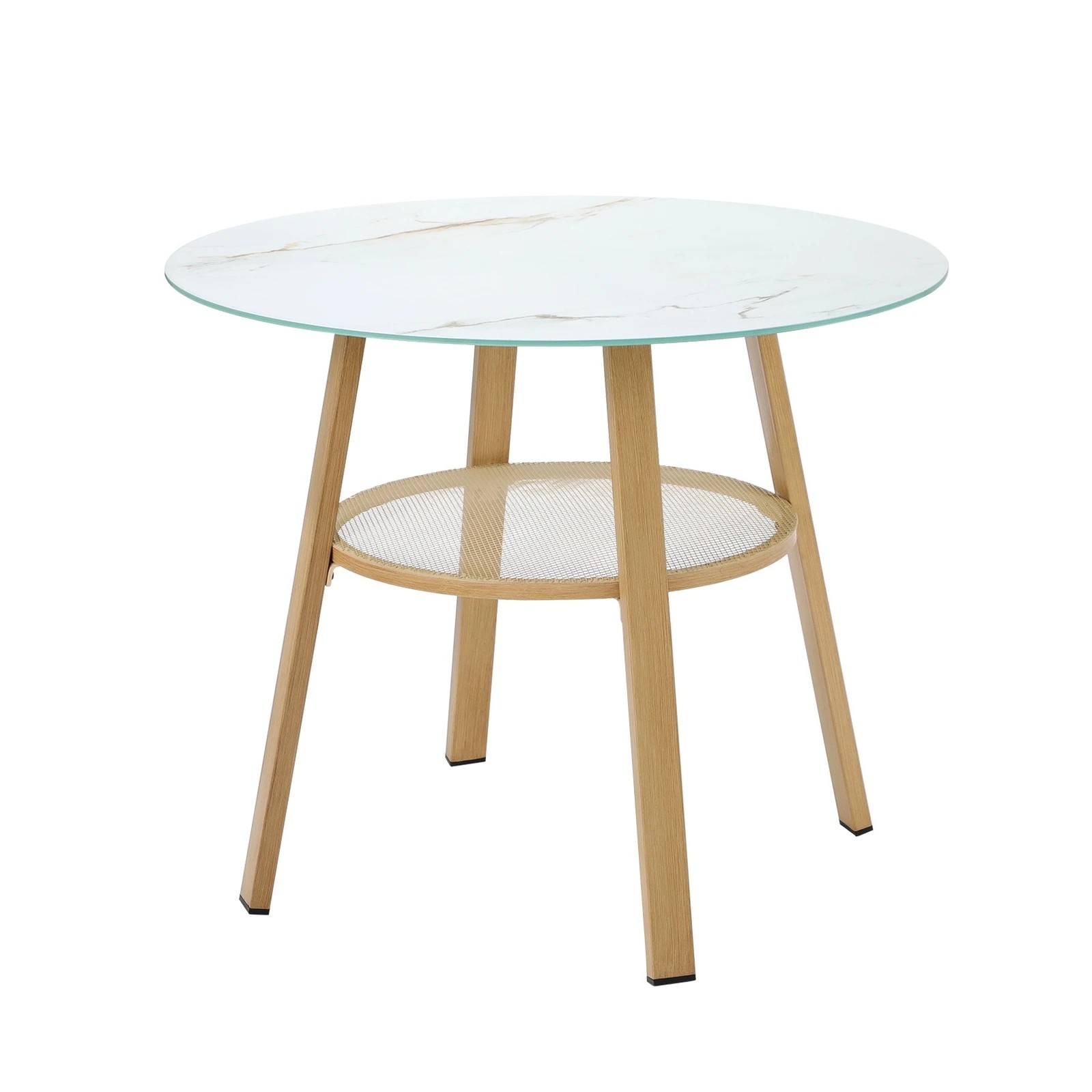 1 Livsip Outdoor Dining Table W/ Storage Shelf Patio Furniture 90cm
 - Brown, 1 of 10