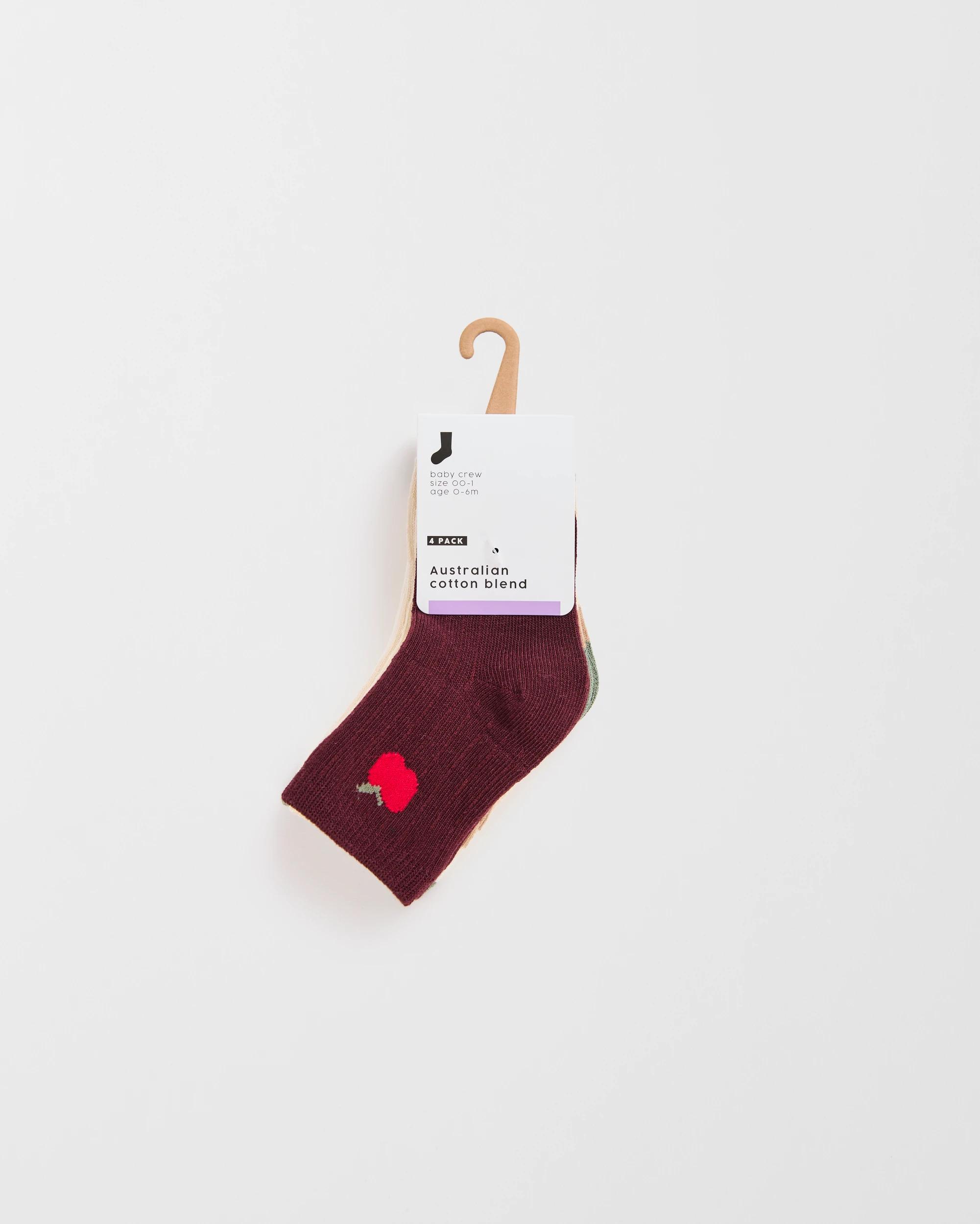 3 Target Baby Baby Australian Cotton Blend 4 Pack Rib Crew Socks BROWN APPLE, 3 of 3