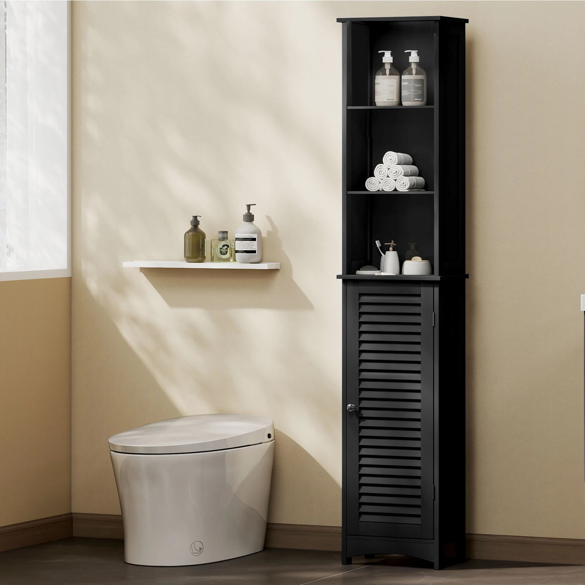 7 Levede Tall Bathroom Cabinet Storage 166cm Tallboy Cupboard Adjustable Shelf, 7 of 9