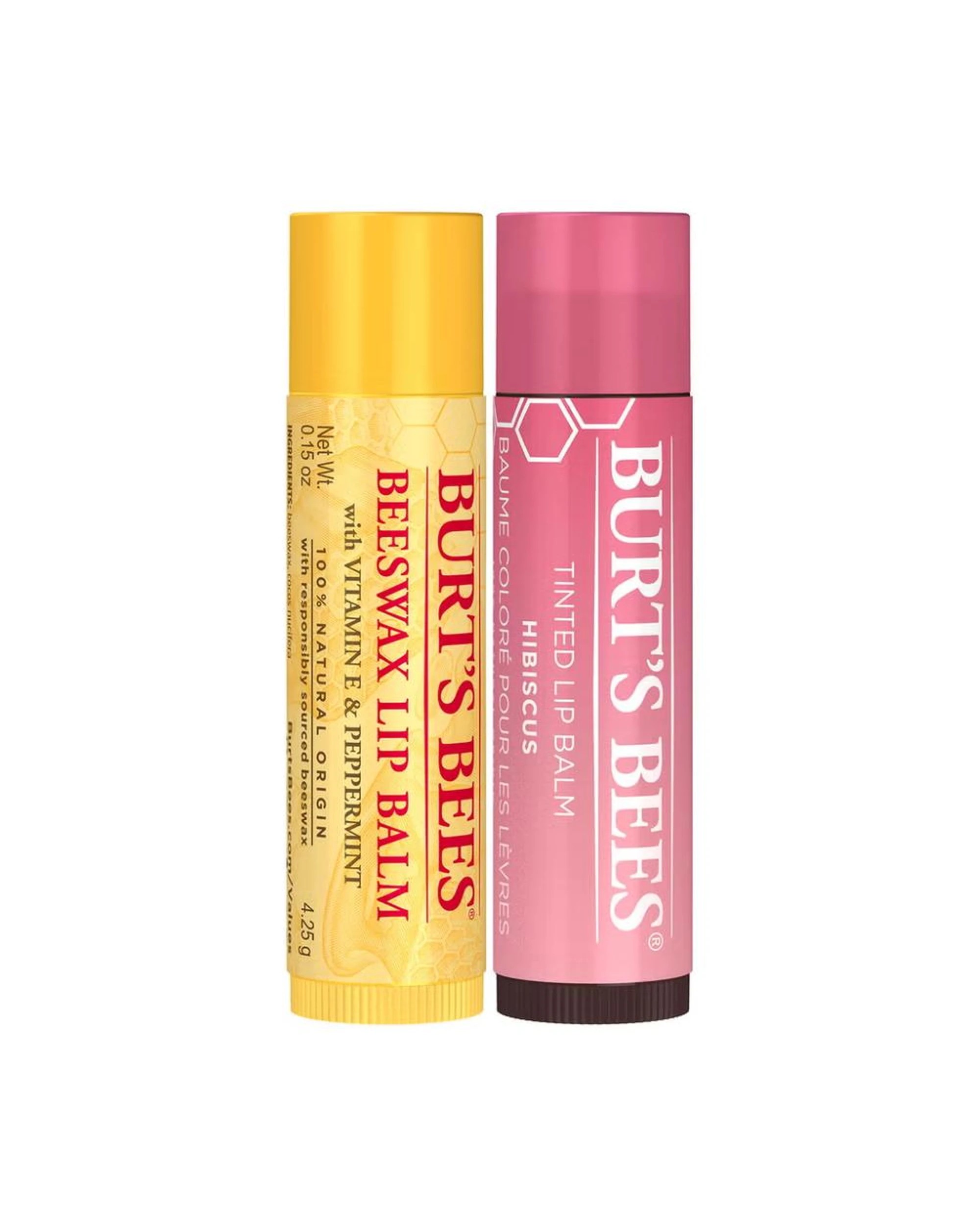 2 Burt's Bees Beeswax Lip Balm & Hibiscus Tinted Lip Balm Set, 2 of 5