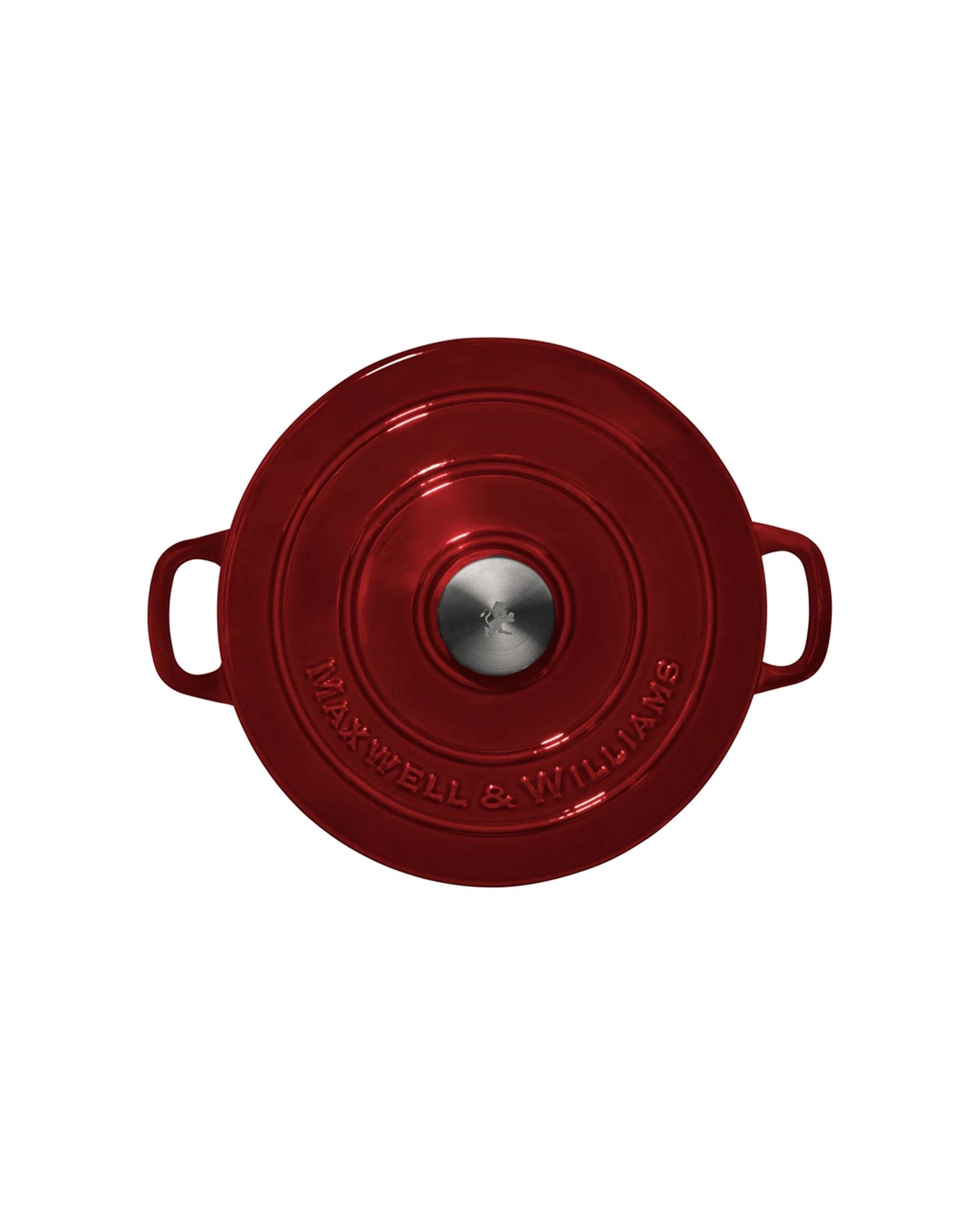 2 Maxwell & Williams Cast Iron Round Casserole 4l 26cm Stove To Oven Cookware
 - Burgundy, 2 of 4