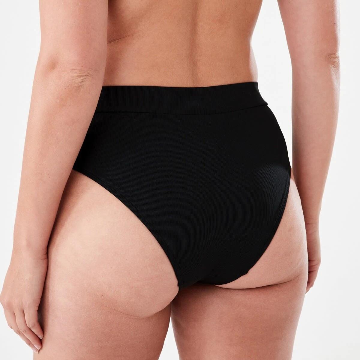 3 Ribbed Shapewear High Waist Bikini Briefs BLACK, 3 of 5