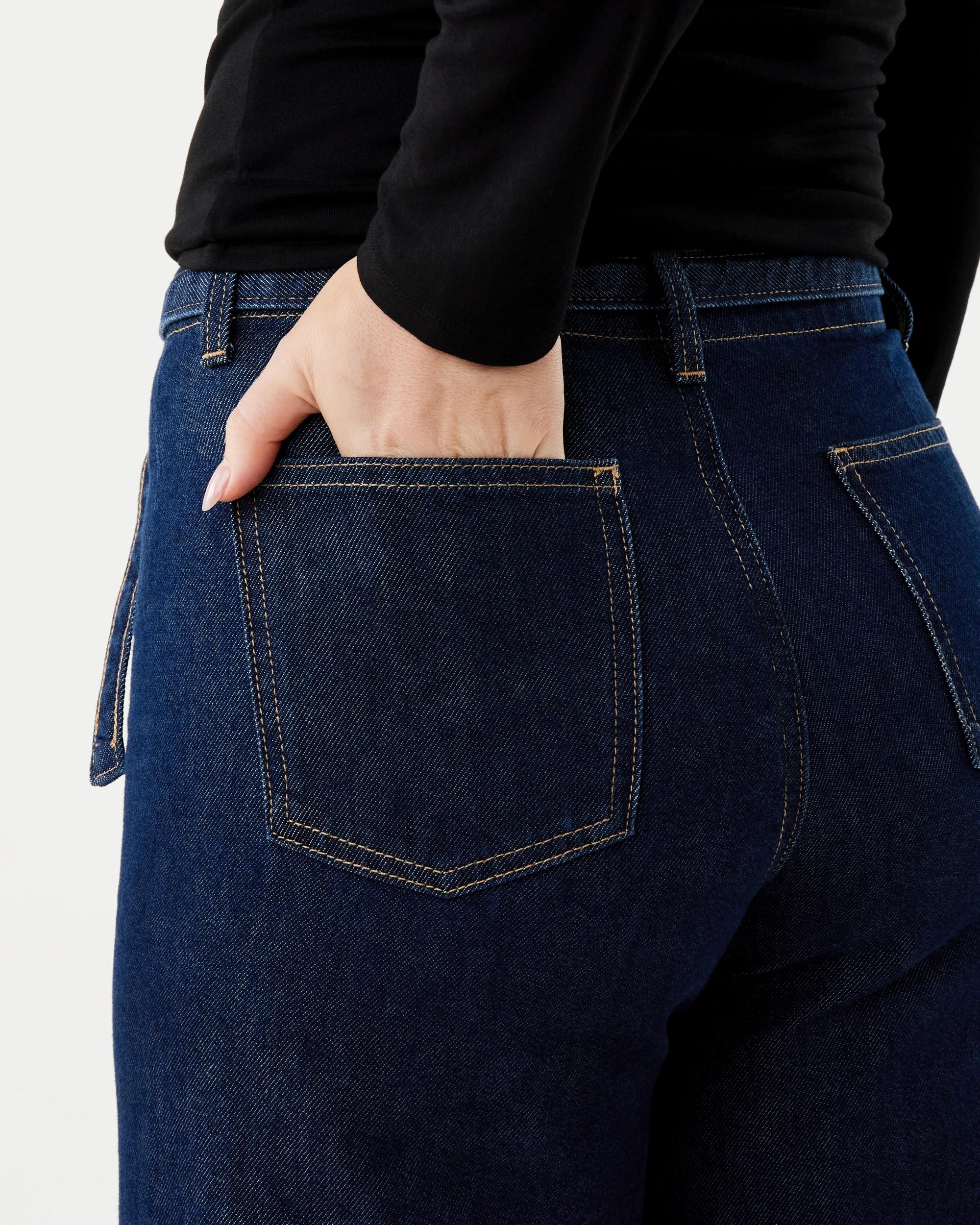 7 Seam Front Self Belt Jeans Indigo Wsh, 7 of 8