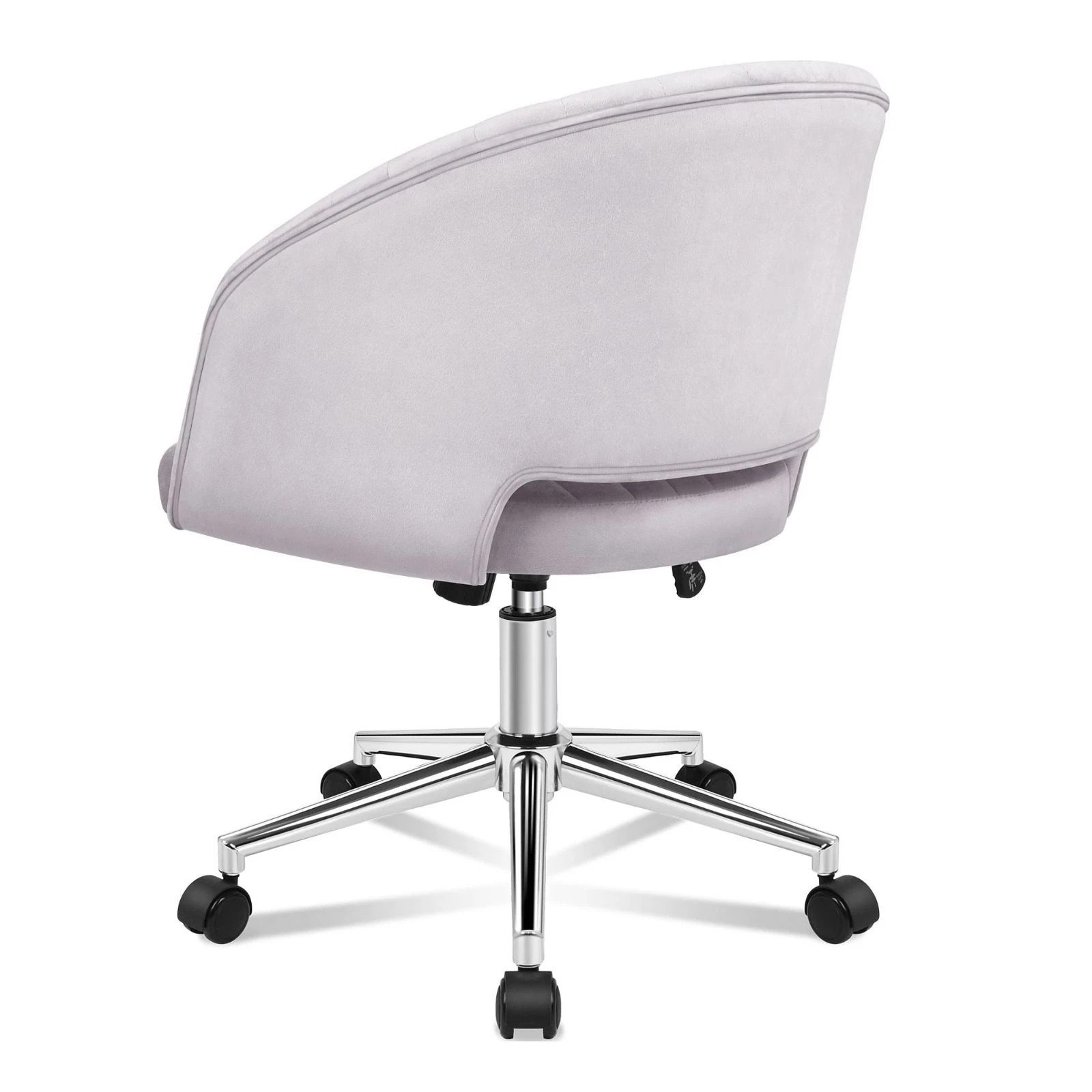 5 Alfordson Velvet Office Chair Swivel Armchair Work Seat Adult Kids - Grey, 5 of 9