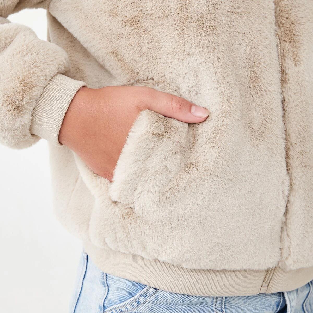 6 Faux Fur Jacket Fur Beige, 6 of 10