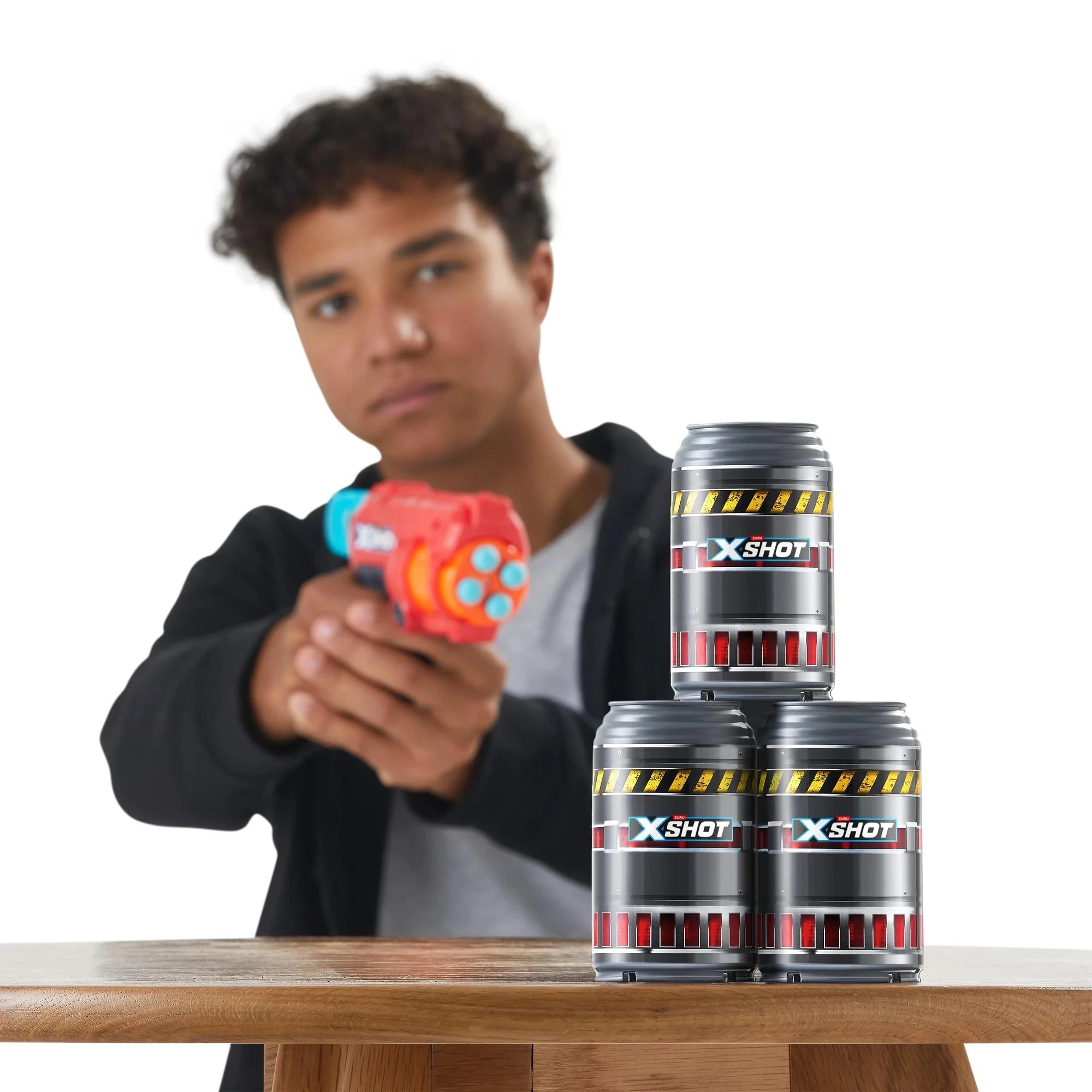 8 XSHOT Excel Double Fury 4 Blaster Combo Pack (16 Darts, 3 Cans) by ZURU - Red, 8 of 8