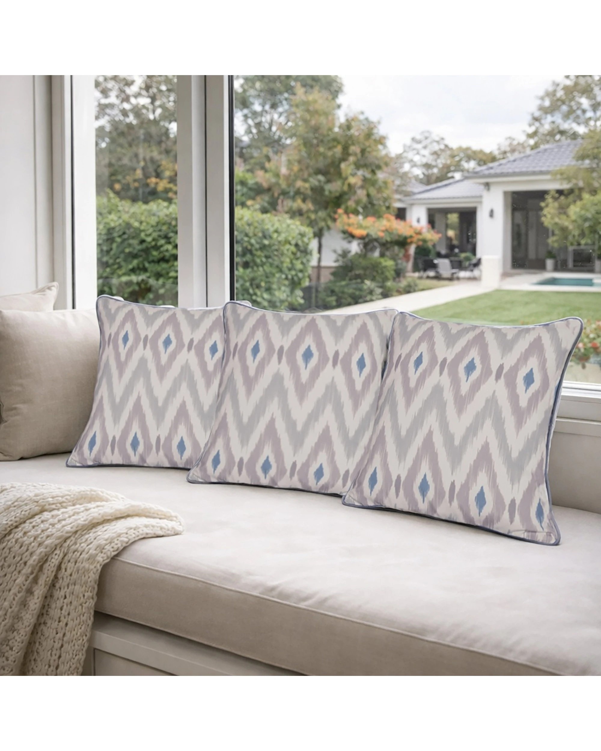 4 Urban Style Lounge Cushion Throw Pillow Diamond 45x45cm - Grey, 4 of 6