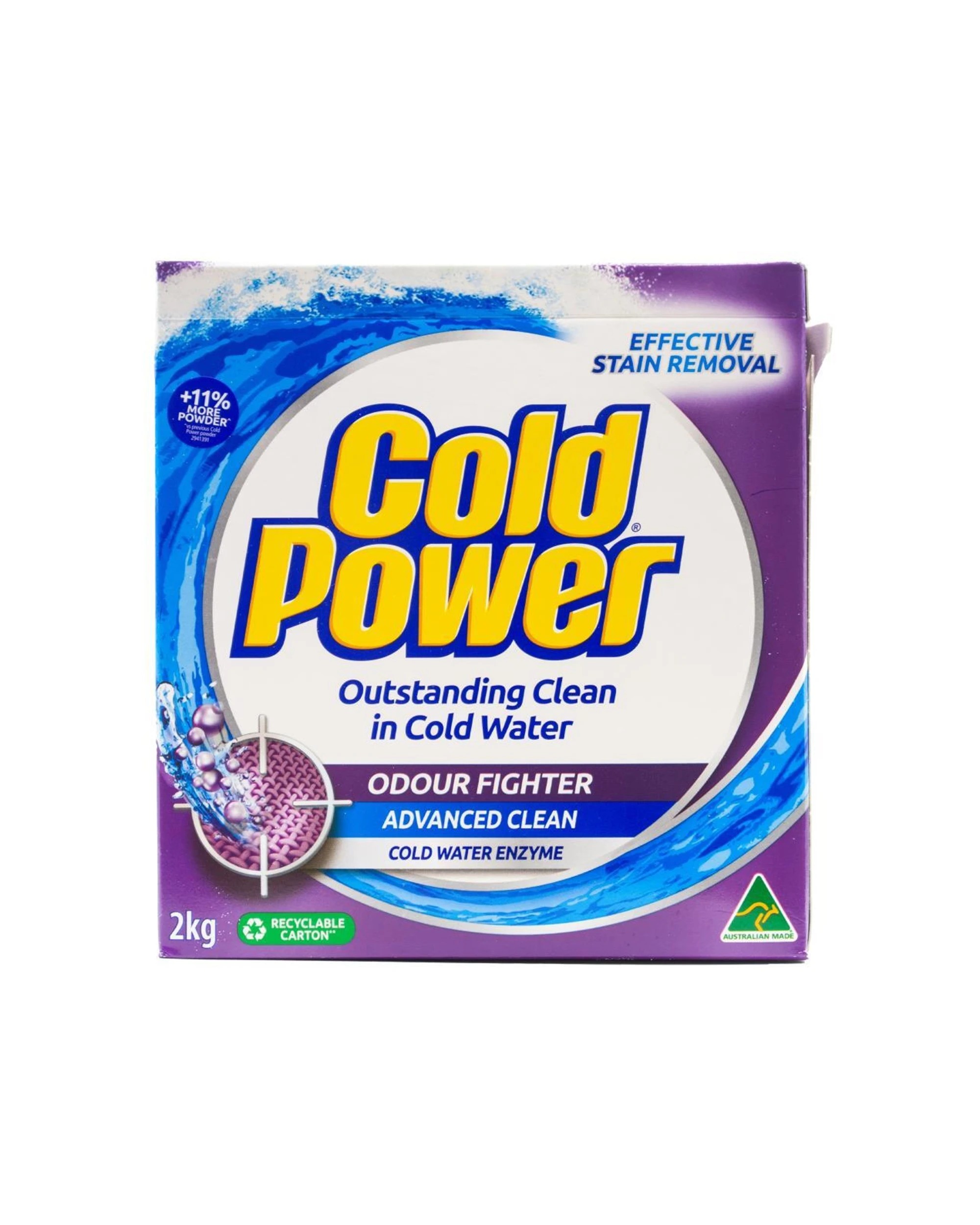 2 Cold Power 6PK Laundry Powder 2kg Advanced Clean Odour Fighter Stain Remov - Purple, 2 of 5