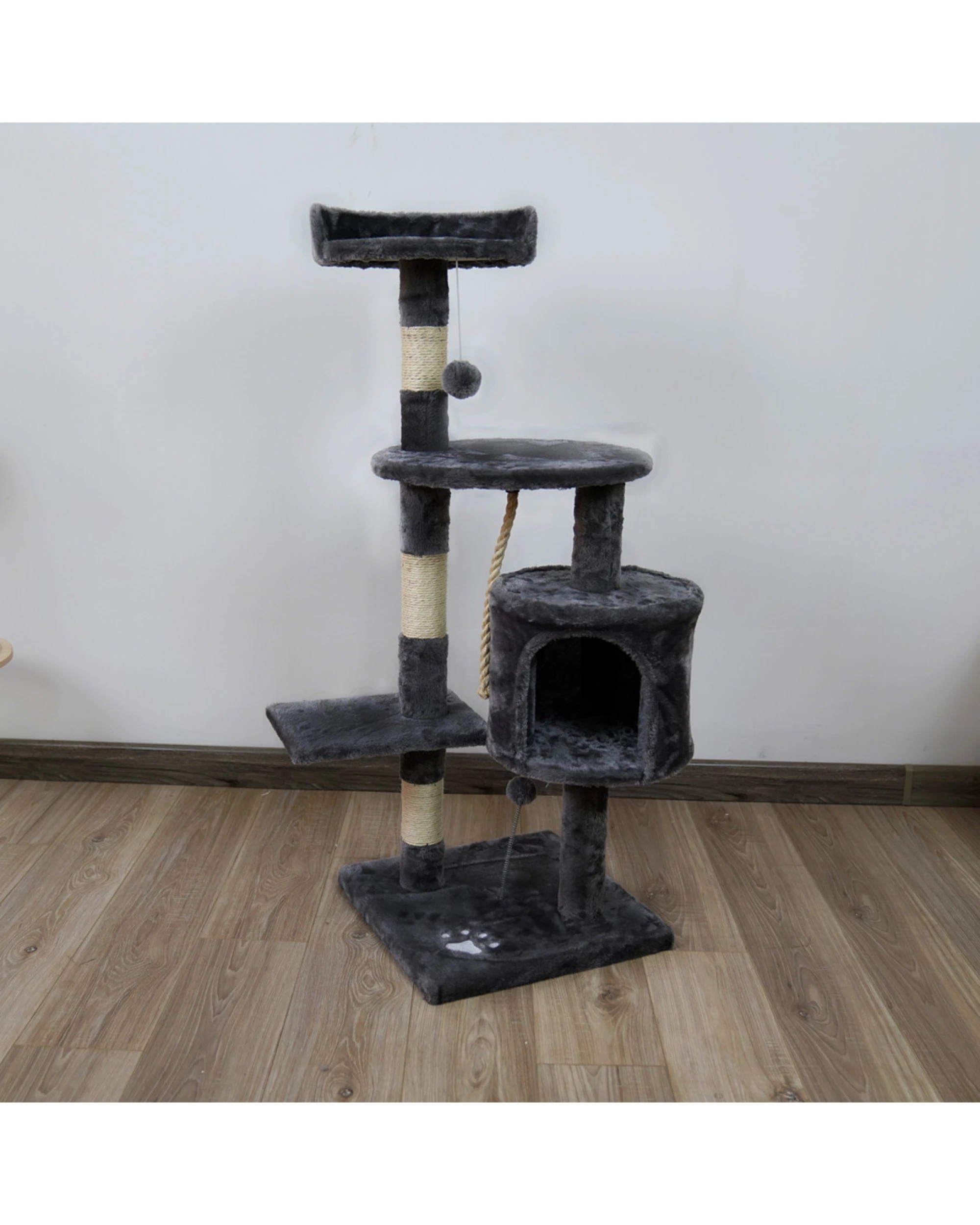 5 Furtastic 110cm Cat Tree Scratching Post - Dark Grey, 5 of 6