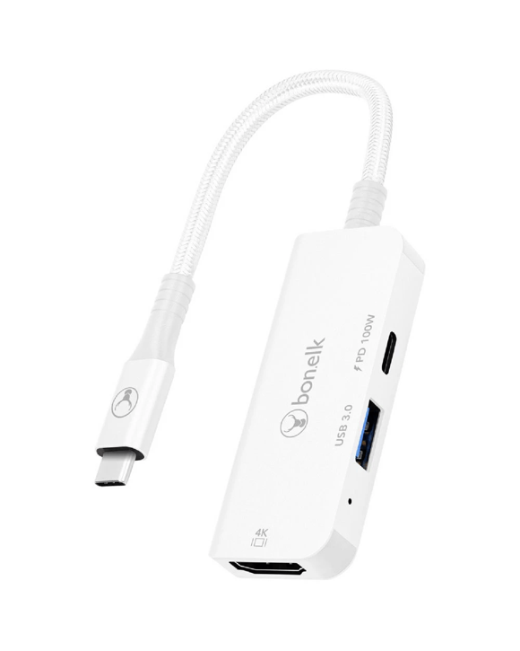 Bonelk USB-C 3-in-1 Multiport Hub White