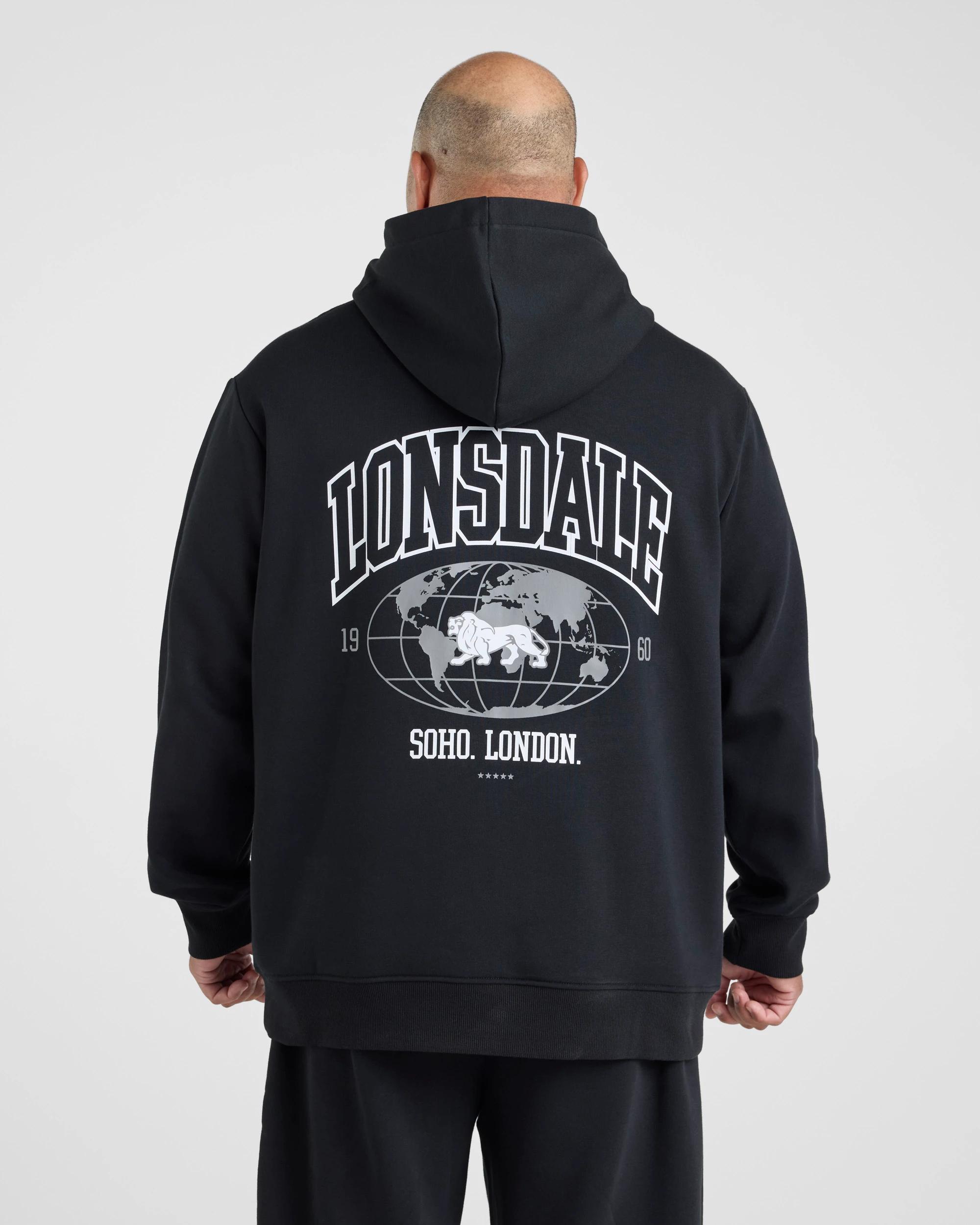 2 Lonsdale London Plus Sport Hoodie BLACK, 2 of 5