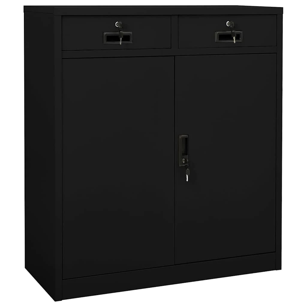 1 vidaXL office cabinet Height-Adjustable Shelves - Black - Black, 1 of 10
