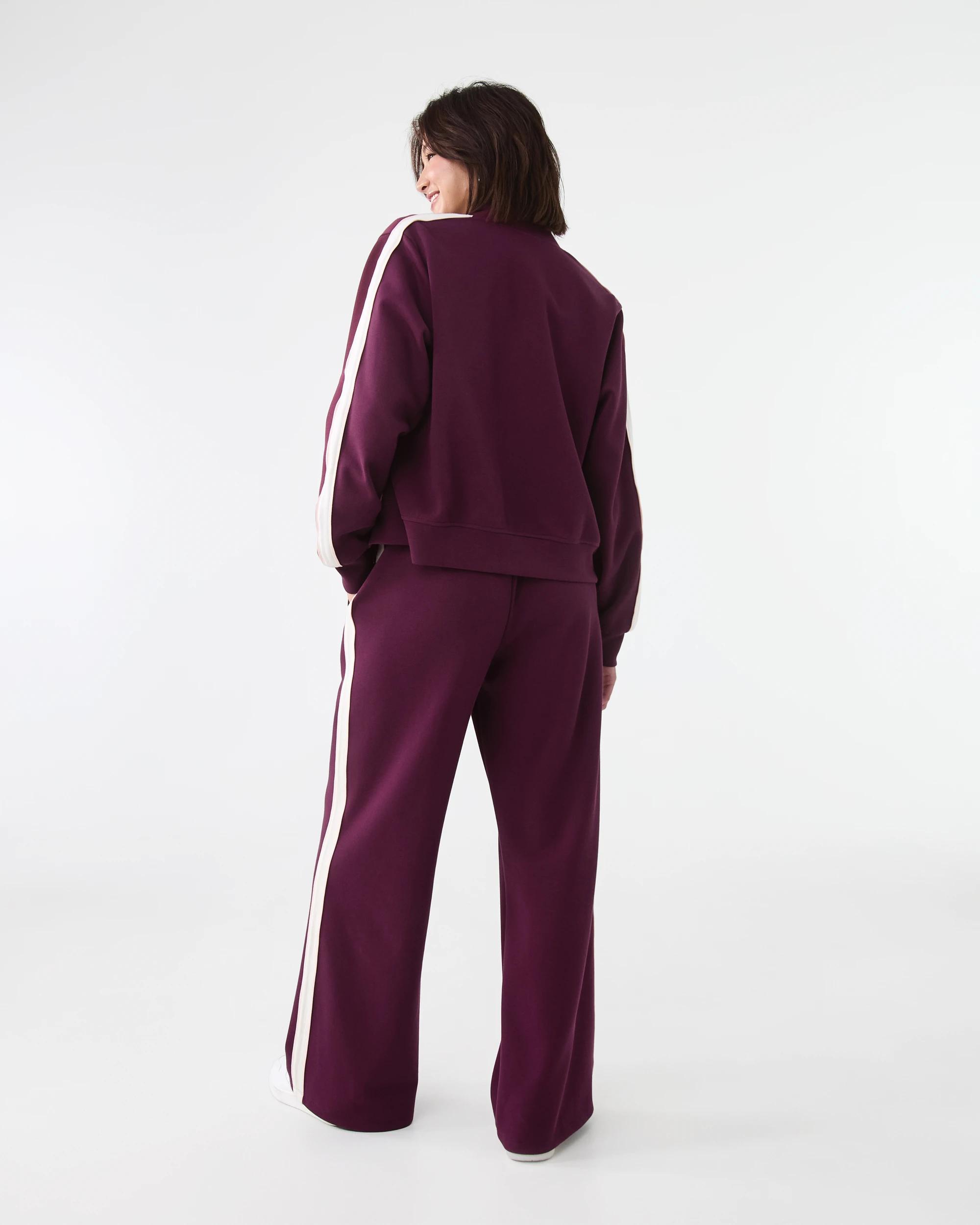 4 Active Womens Retro Wide Leg Trackpants Royal Burg, 4 of 9
