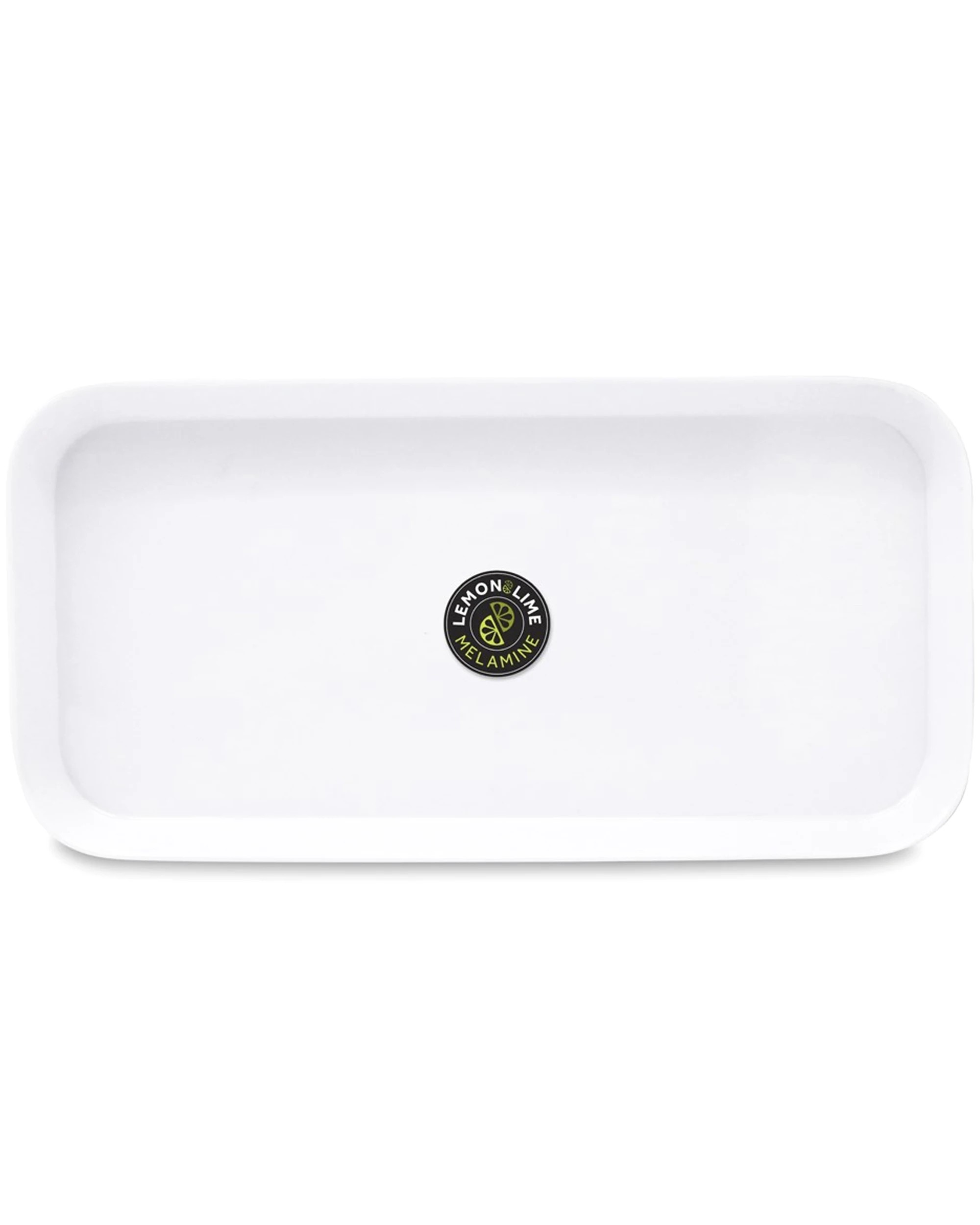1 Lemon & Lime White Rectangular Rounded Melamine Platter 28.5cm x 14.5cm, 1 of 1