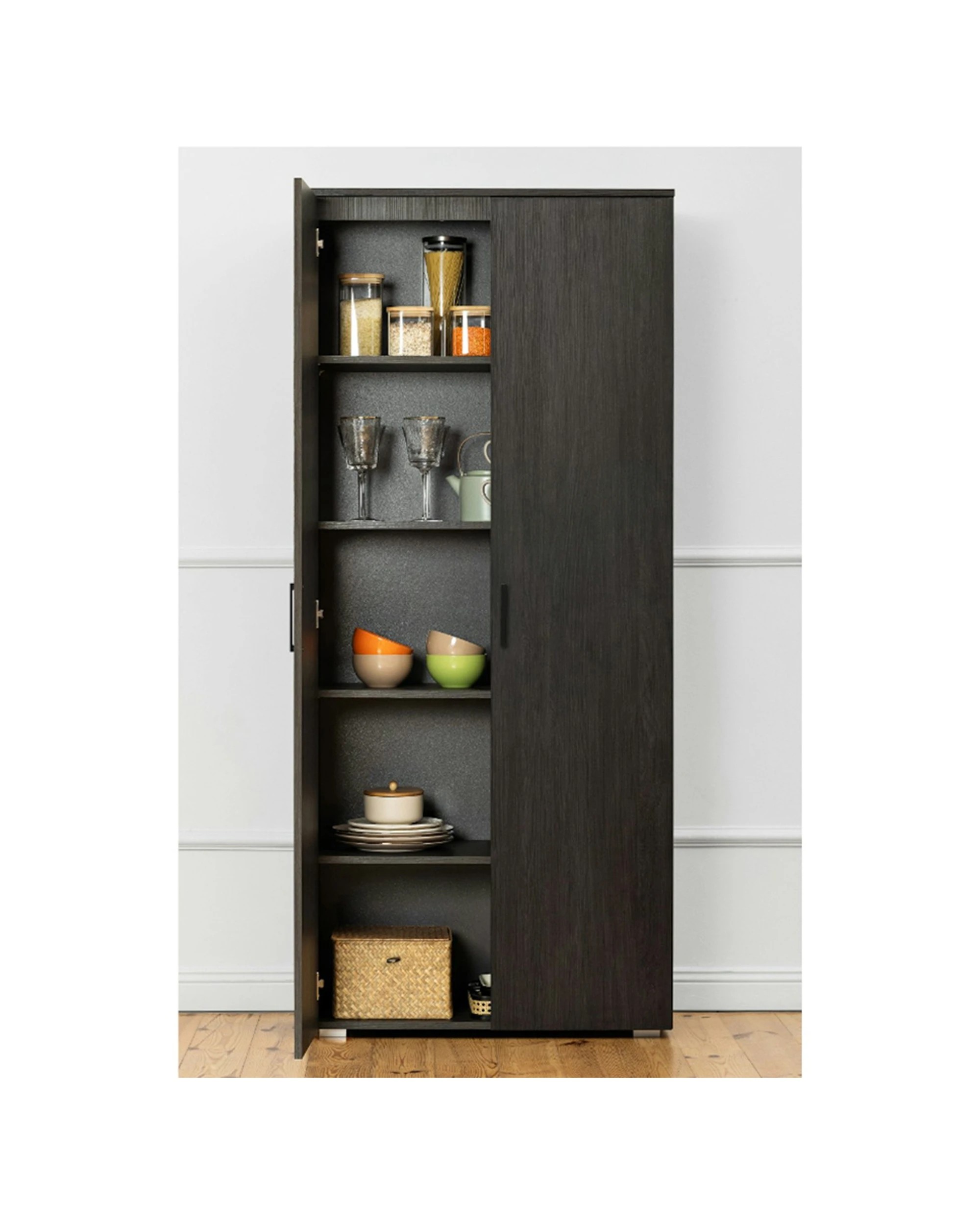 3 European Cabinetry Stockholm Nordic Ash Storage Cupboard Scandi Handle - Brown, 3 of 5