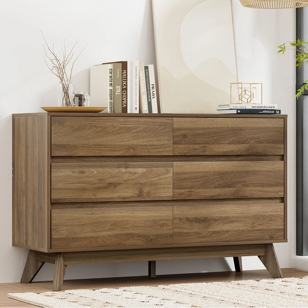 7 Artiss 6 Chest of Drawers Tallboy Table - XAVI - Brown, 7 of 7