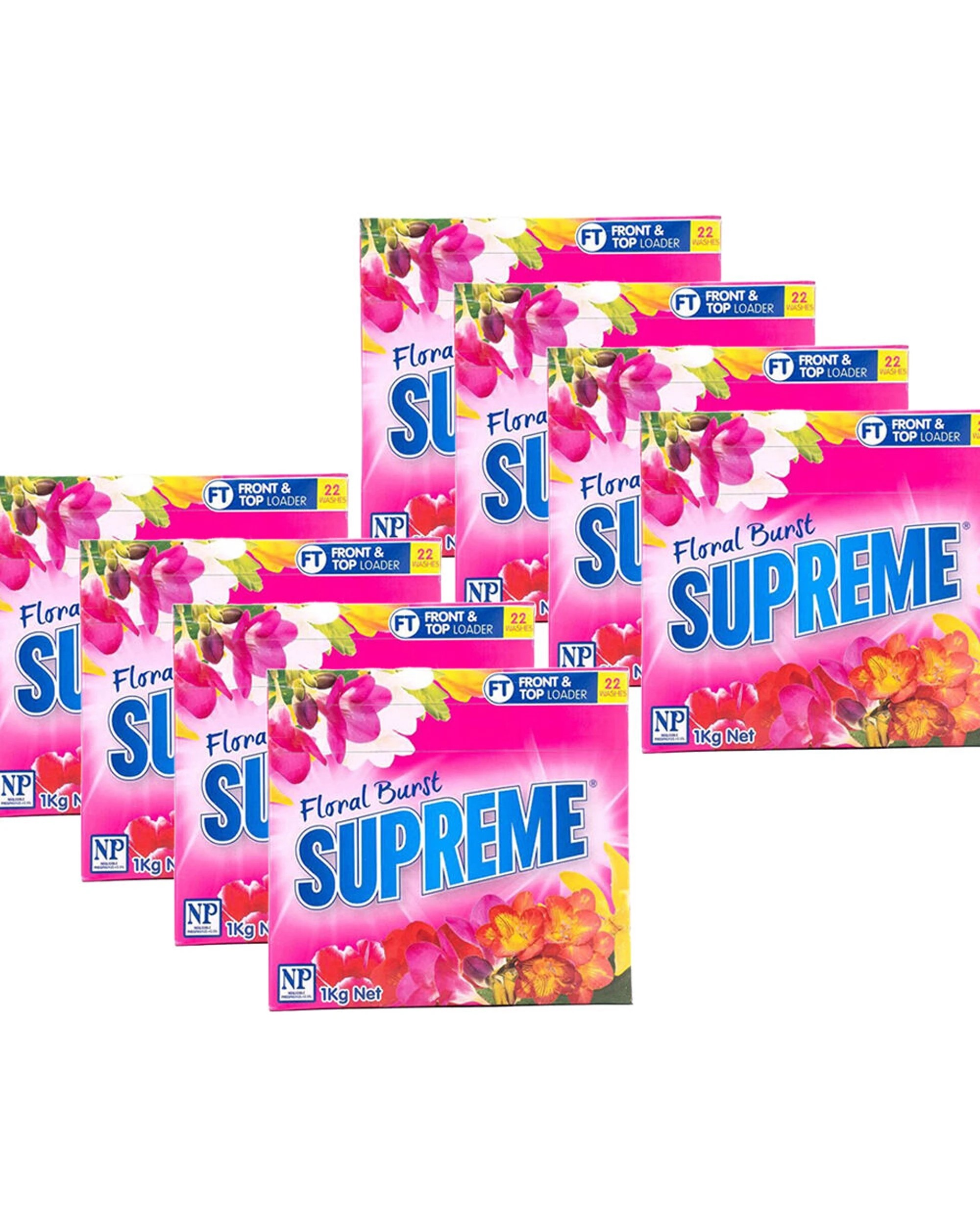 1 Supreme 8PK Floral Burst Laundry Washing Powder Detergent Cleaner 1kg - Multi, 1 of 5
