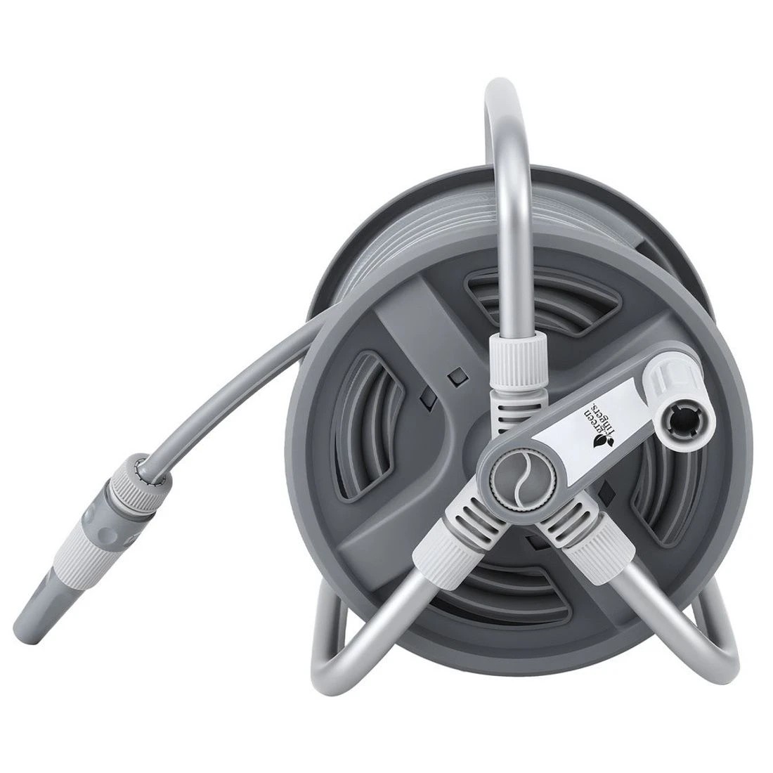 3 Green Fingers 20m Retractable Garden Hose Reel Heavy Duty 1/2" Hose Auto Rewind - Grey, 3 of 6