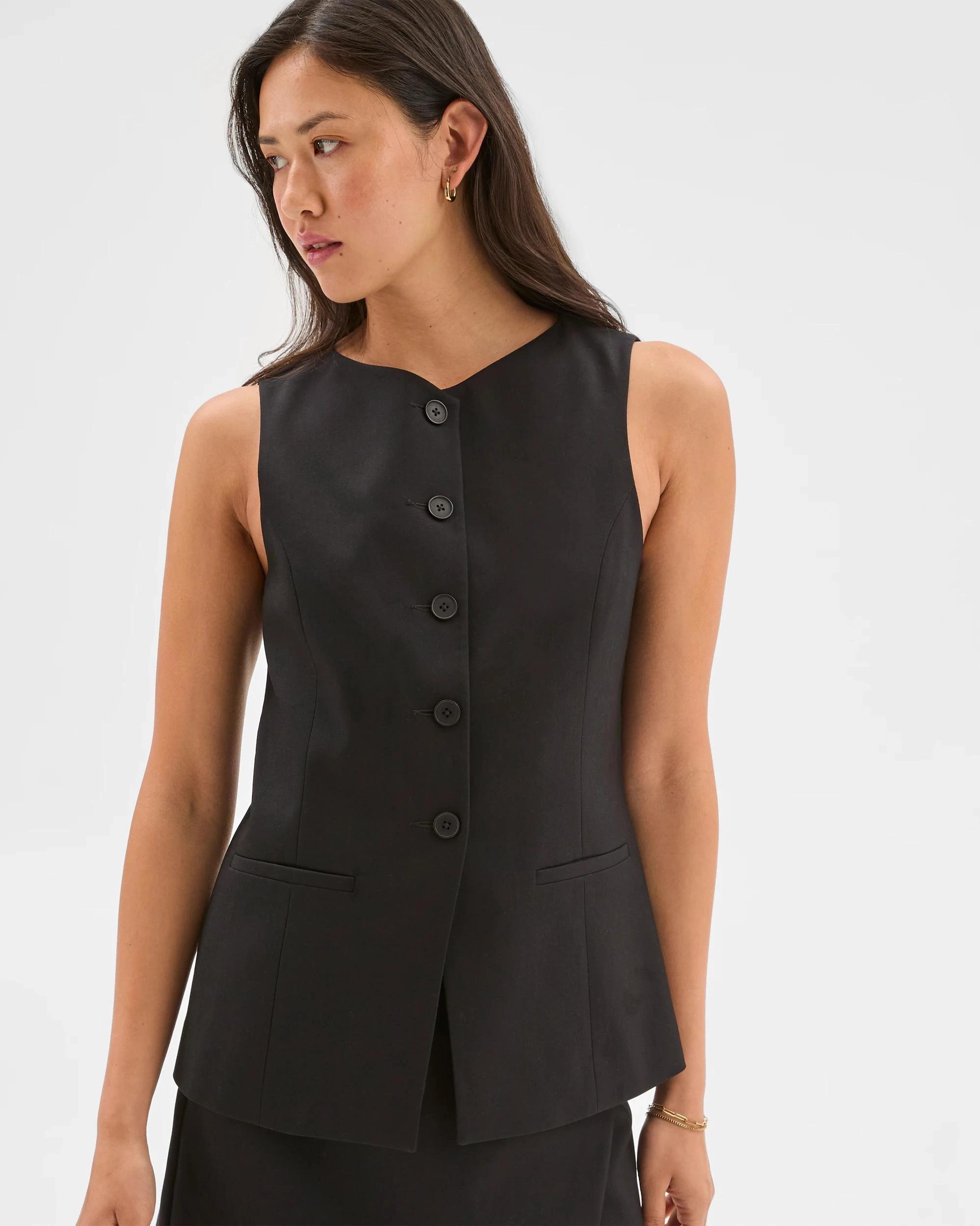 3 V-Neck Waistcoat - Preview BLACK, 3 of 6