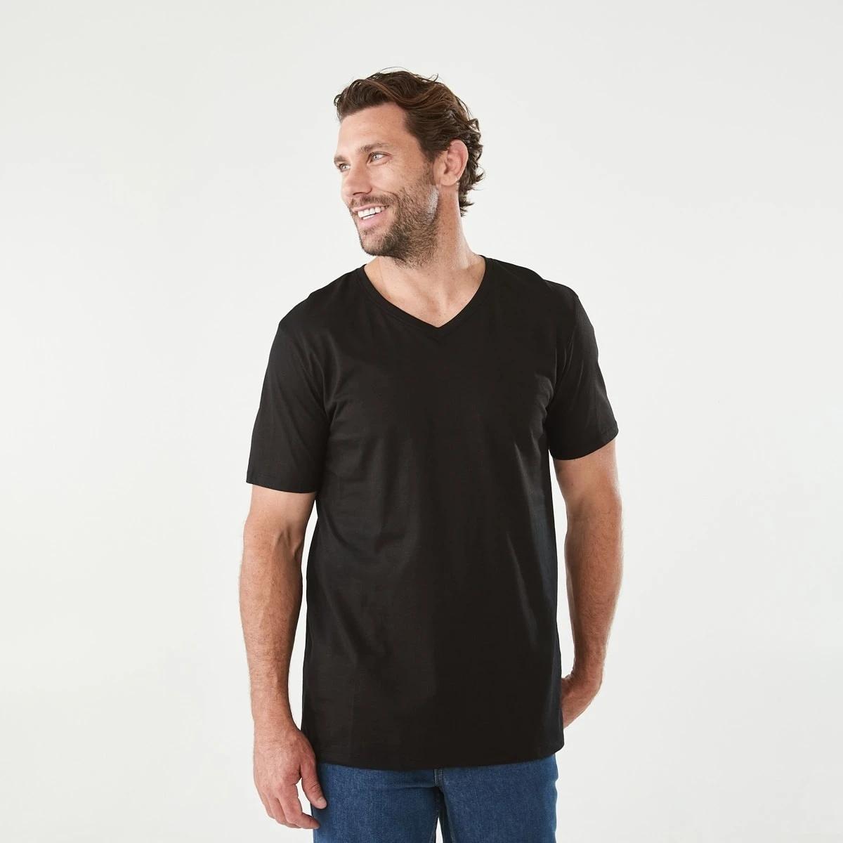 1 Plain V-Neck T-shirt BLACK, 1 of 5